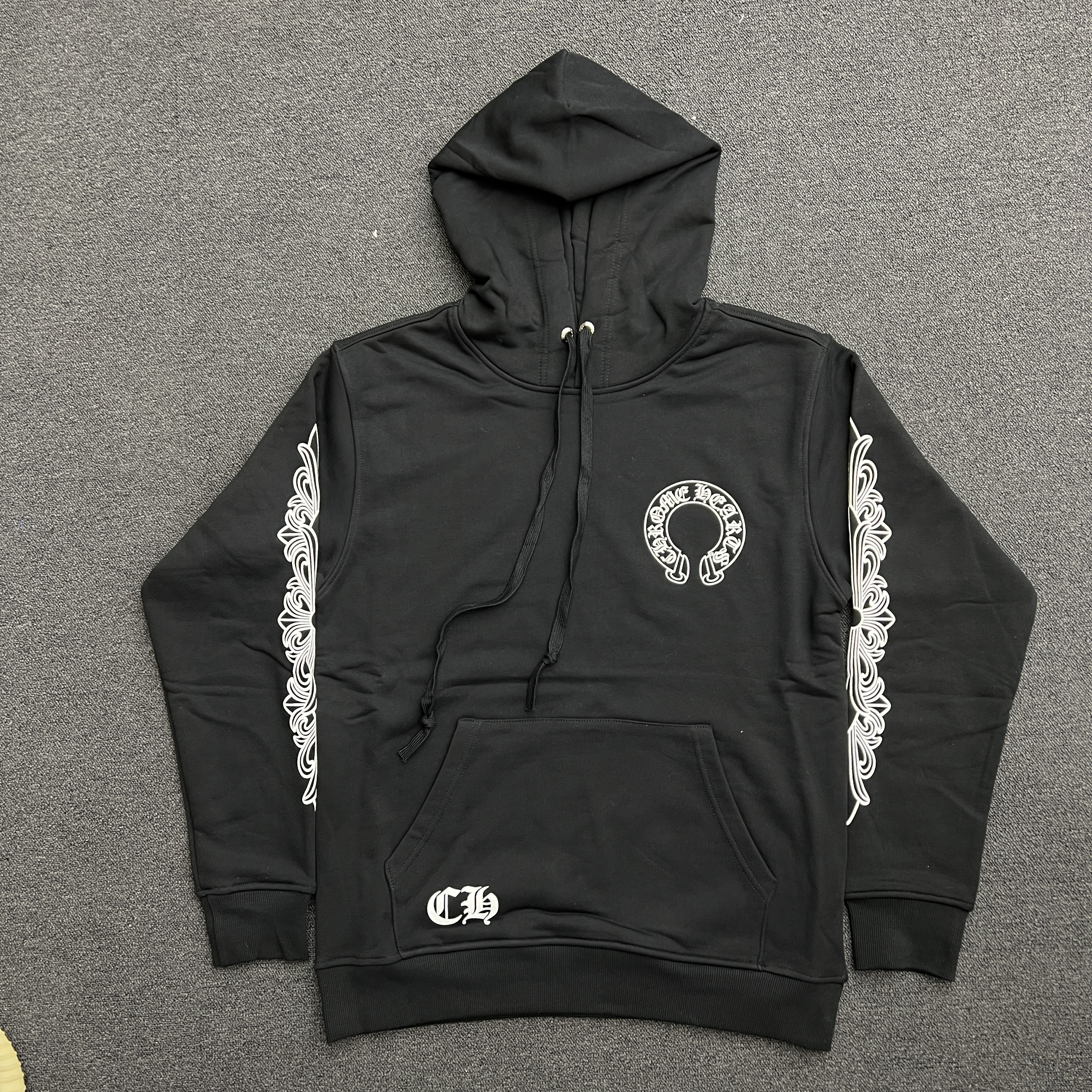 Chrome Hearts Horse Shoe Floral Hoodie Black (11) - www.newkick.vip
