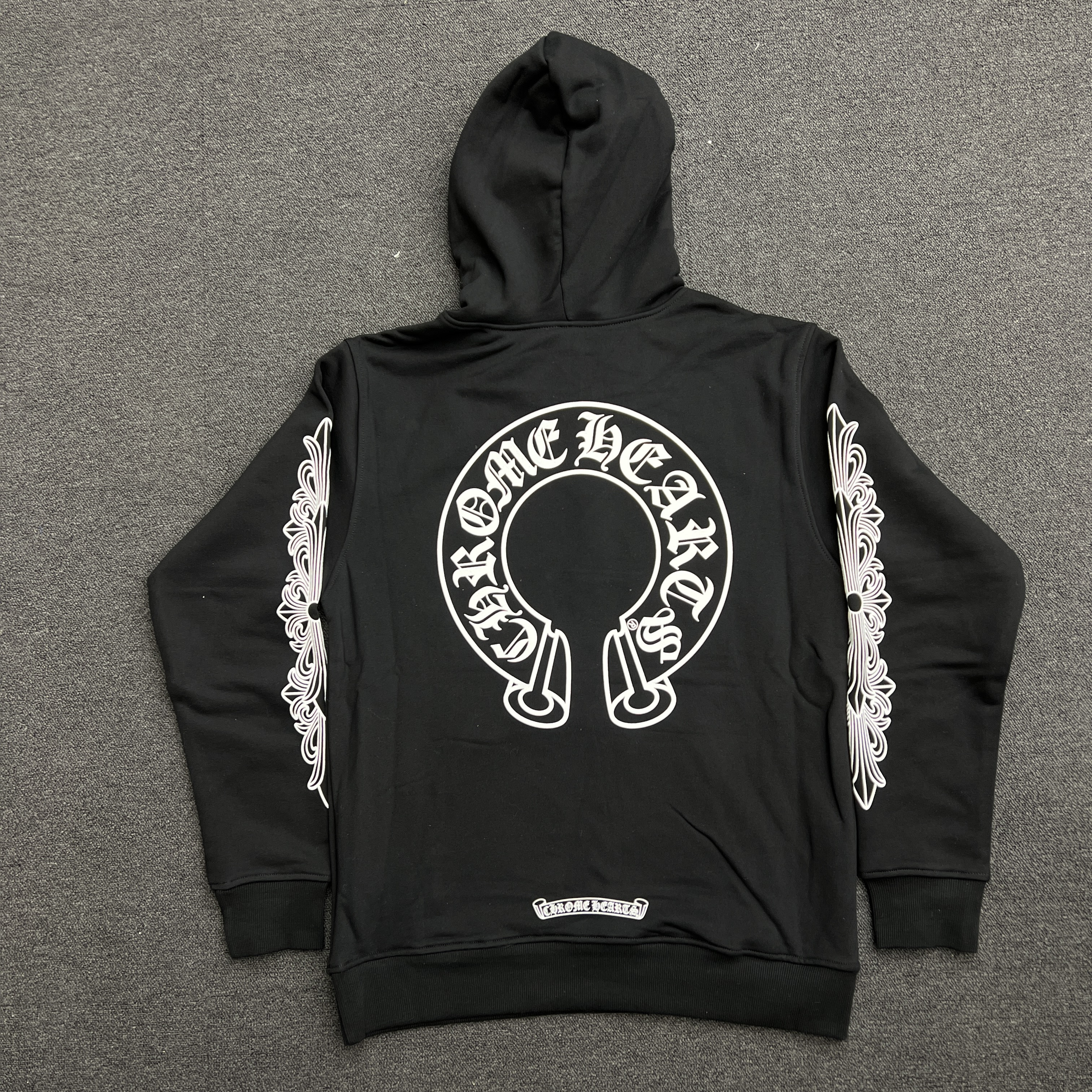 Chrome Hearts Horse Shoe Floral Hoodie Black (13) - www.newkick.vip
