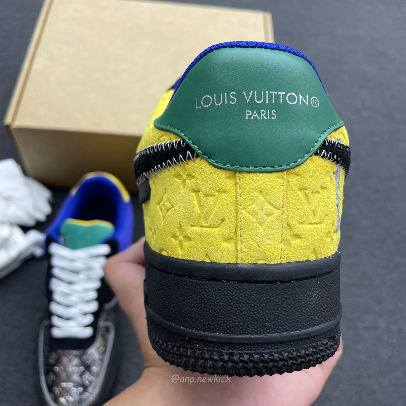 Louis Vuitton Nike Air Force 1 Low By Virgil Abloh Black Metallic Silver (2) - www.newkick.vip