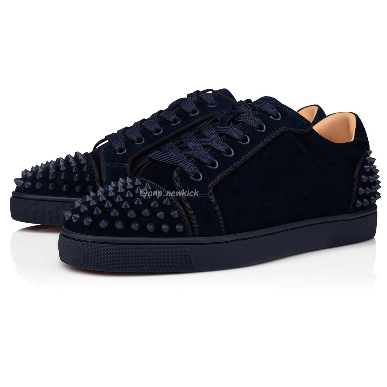Christian Louboutin Rivet Shoe Blue Suede Calf (10) - www.newkick.vip