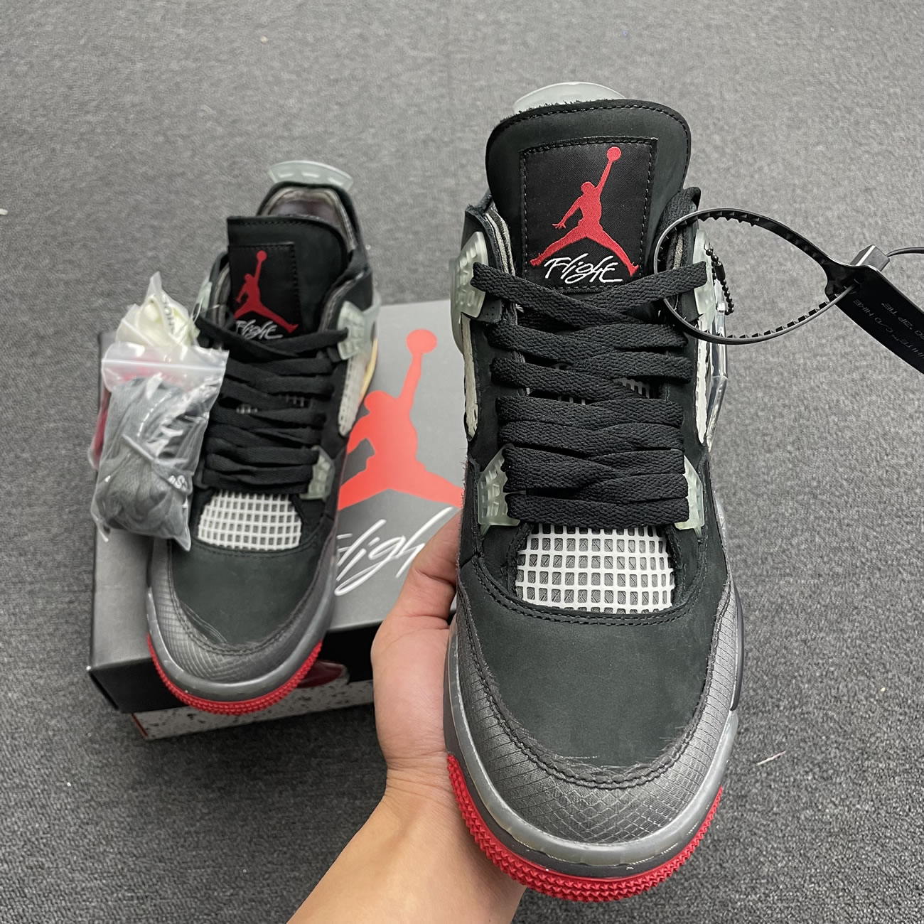 Off White X Air Jordan 4 Bred Black Red Release Date Cv9388 001 (4) - www.newkick.vip