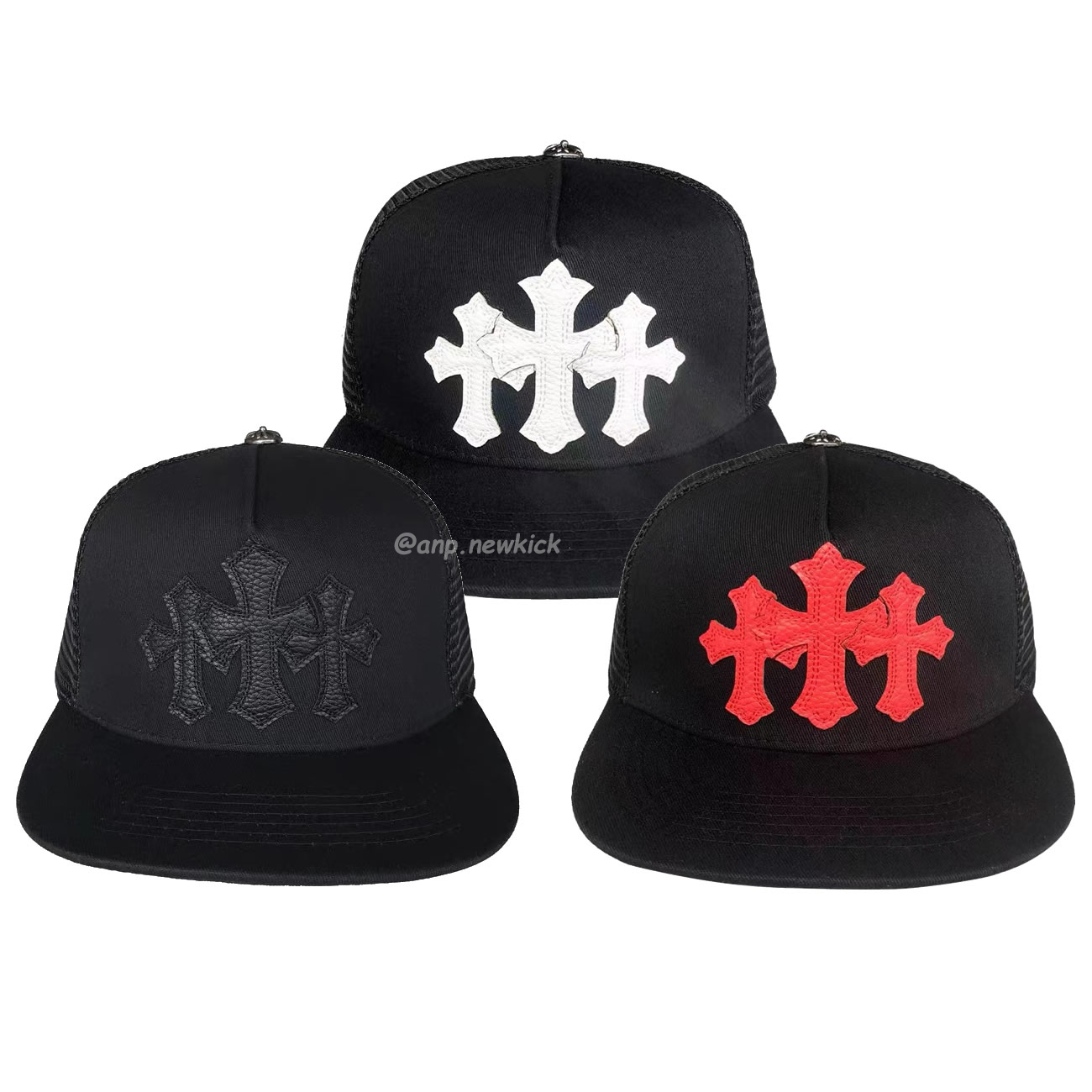 Chrome Hearts Tri Cross Black White Red Trucker Hat (1) - www.newkick.vip Chrome Hearts Tri Cross Black White Red Trucker Hat (1) - www.newkick.vip