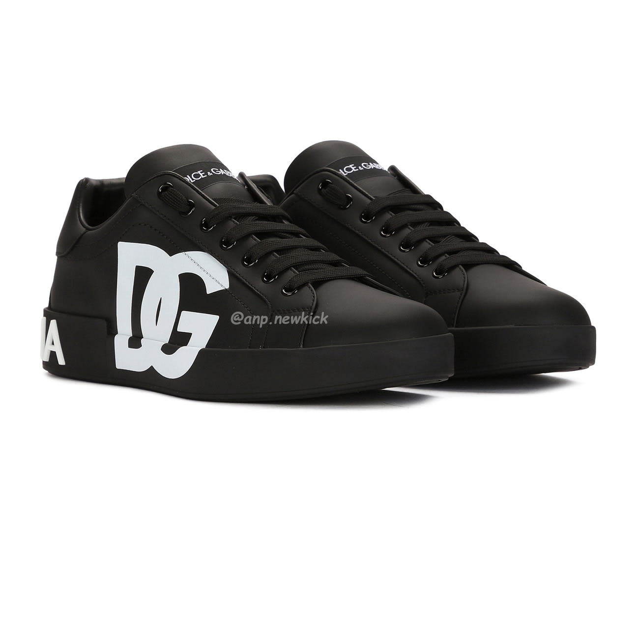 Dolce Gabbana Dg Logo Print Portofino Napa Calf Leather Sneakers (16) - www.newkick.vip