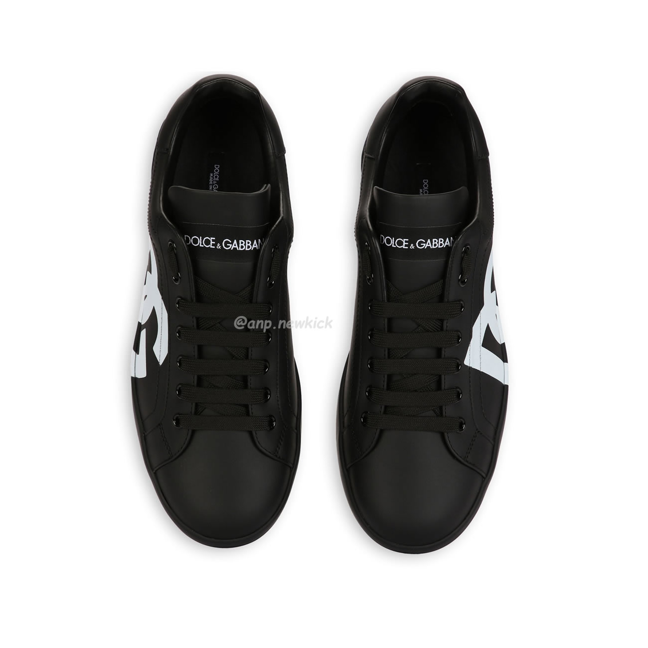 Dolce Gabbana Dg Logo Print Portofino Napa Calf Leather Sneakers (19) - www.newkick.vip