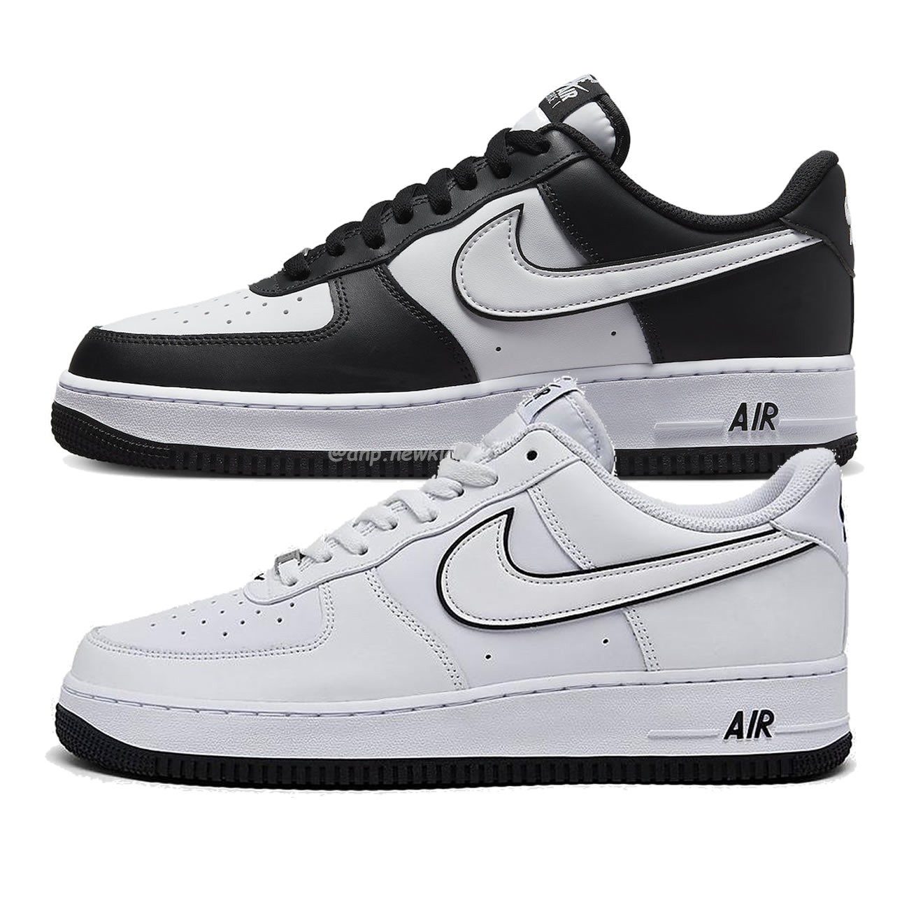 Nike Air Force 1 07 Low White Black Outline Swoosh White Swoosh Panda Dv0788 103 Dv0788 001 (1) - www.newkick.vip