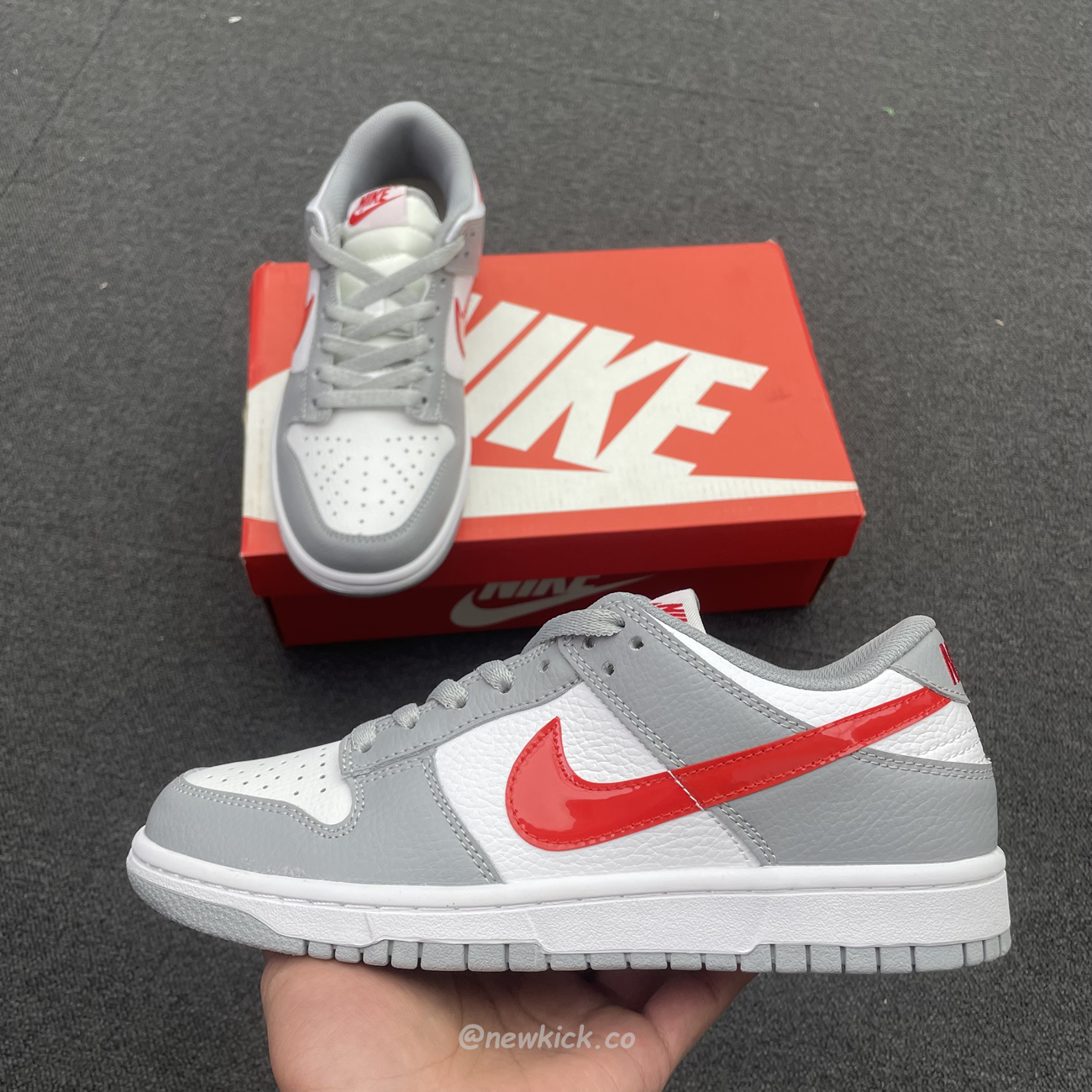 Nike Dunk Low White Wolf Grey University Red Gs Dv7149 001 (11) - www.newkick.vip