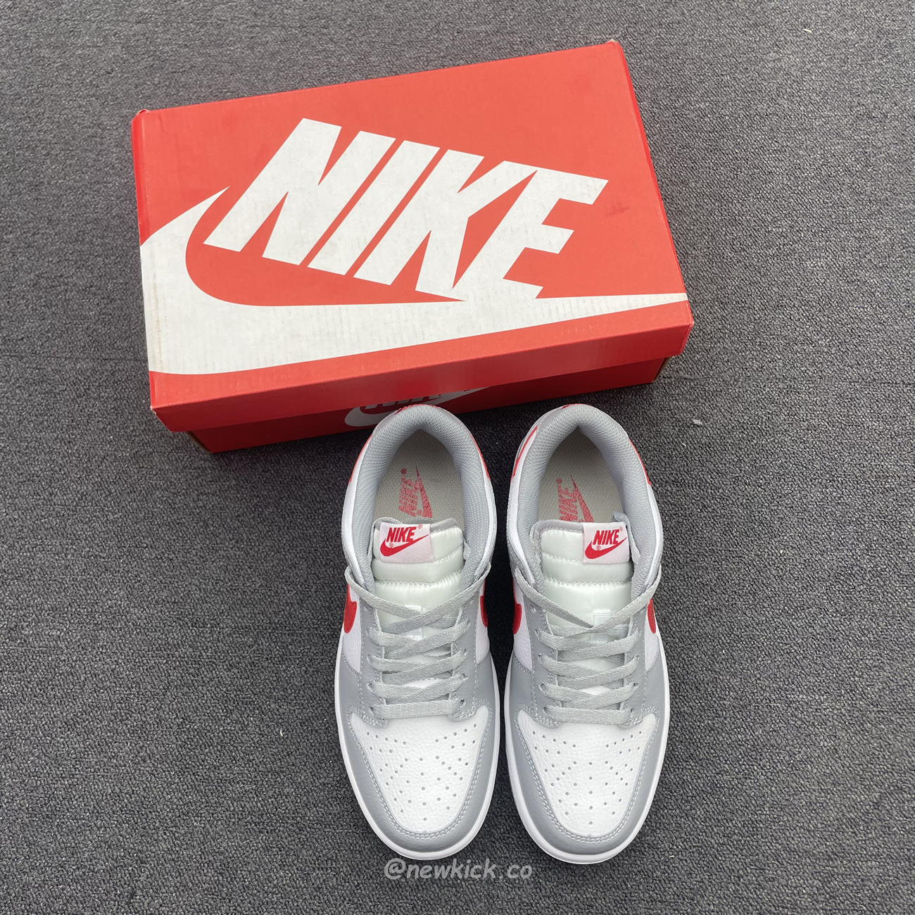Nike Dunk Low White Wolf Grey University Red Gs Dv7149 001 (13) - www.newkick.vip