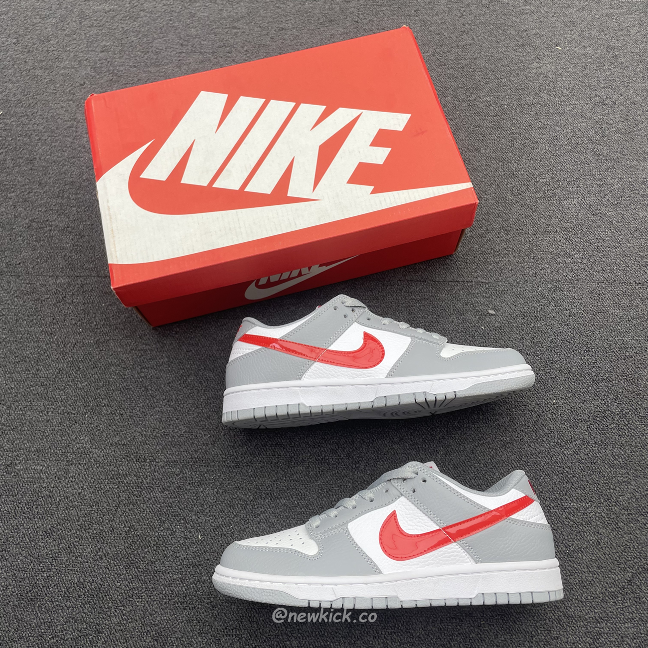 Nike Dunk Low White Wolf Grey University Red Gs Dv7149 001 (14) - www.newkick.vip