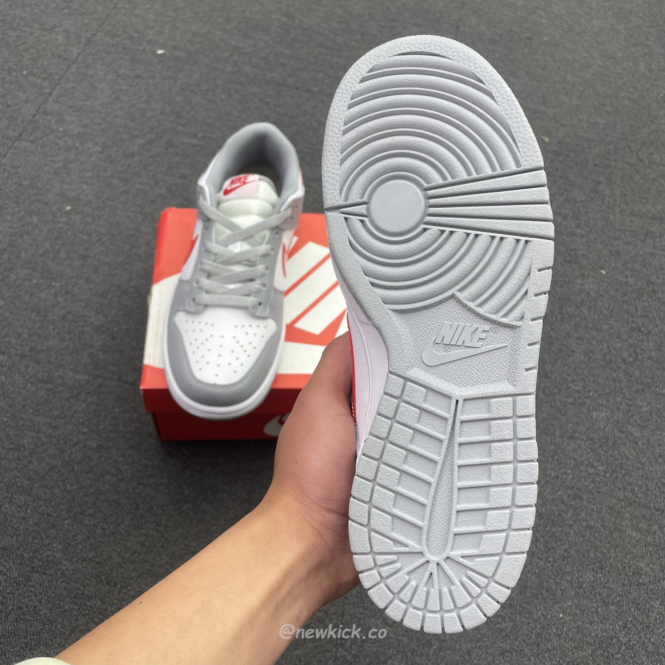 Nike Dunk Low White Wolf Grey University Red Gs Dv7149 001 (8) - www.newkick.vip