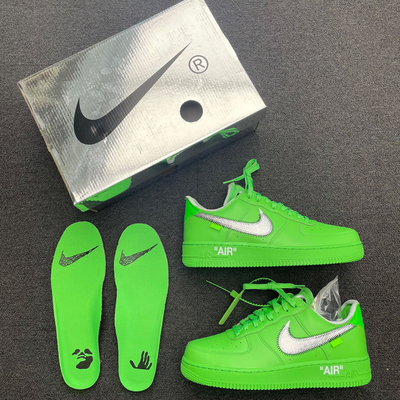 Off White Nike Air Force 1 Low Light Green (40) - www.newkick.vip
