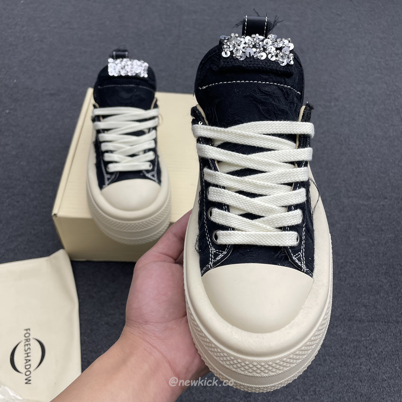 Foreshadow Double Uni Black Platform Sneaker (11) - www.newkick.vip