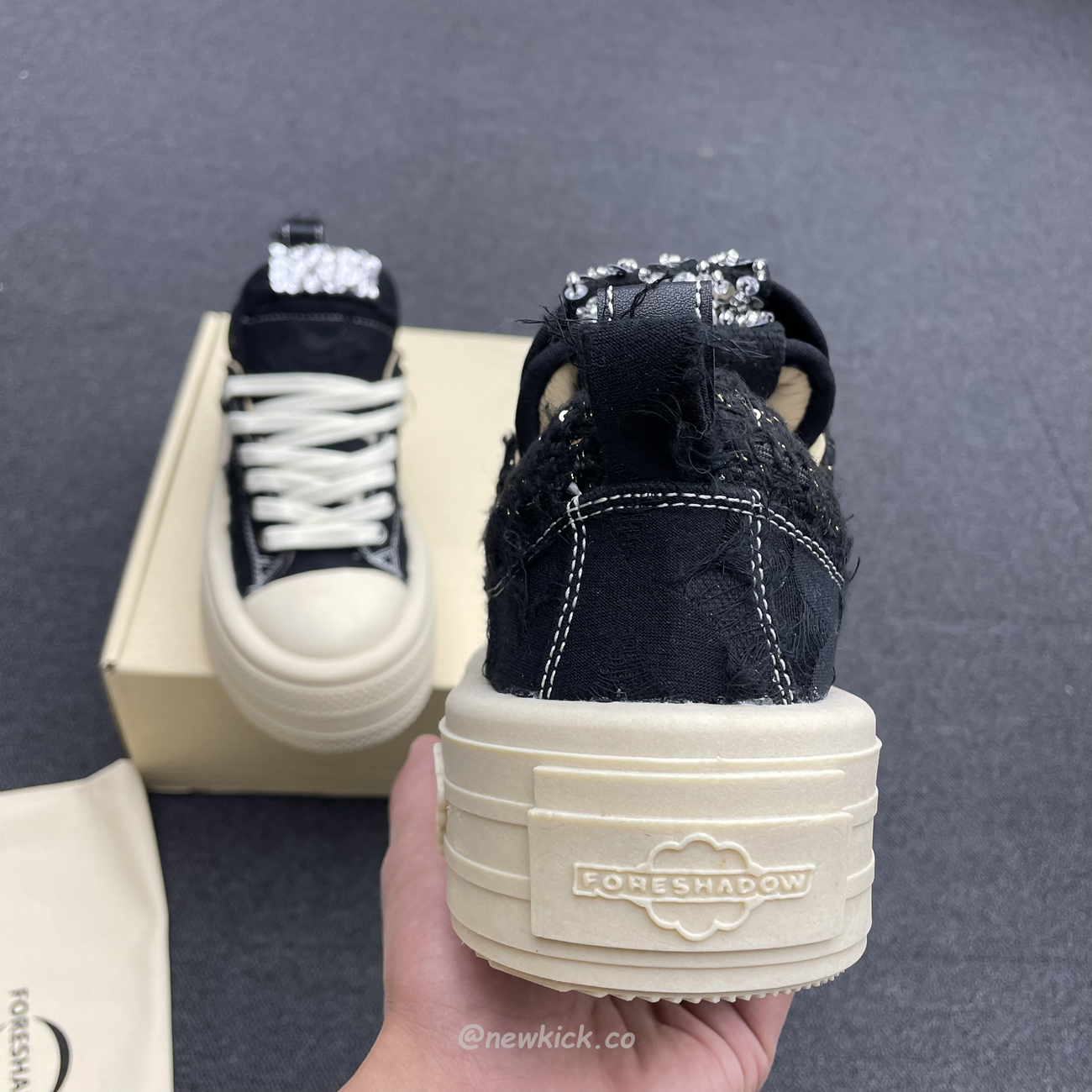 Foreshadow Double Uni Black Platform Sneaker (4) - www.newkick.vip