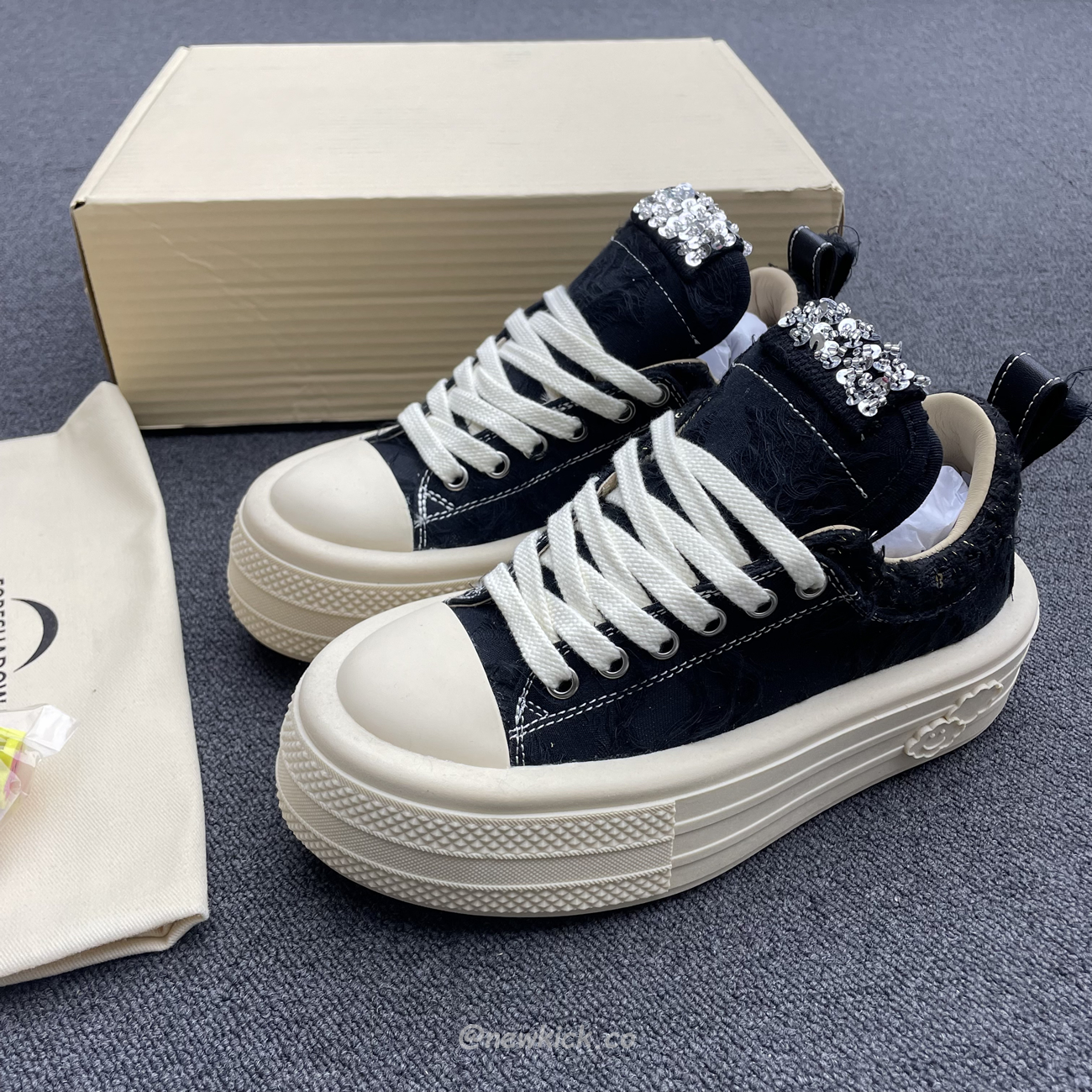 Foreshadow Double Uni Black Platform Sneaker (6) - www.newkick.vip