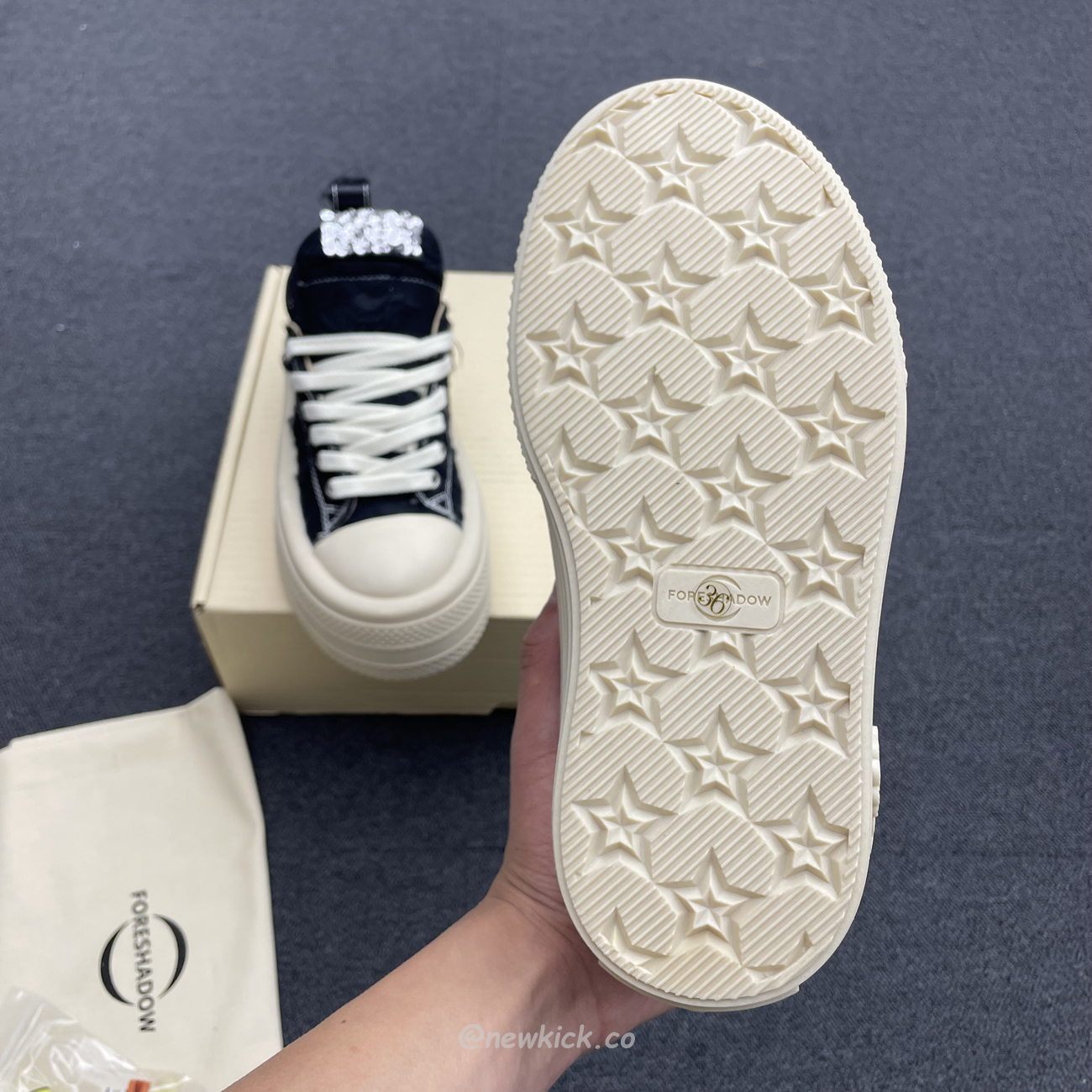 Foreshadow Double Uni Black Platform Sneaker (7) - www.newkick.vip