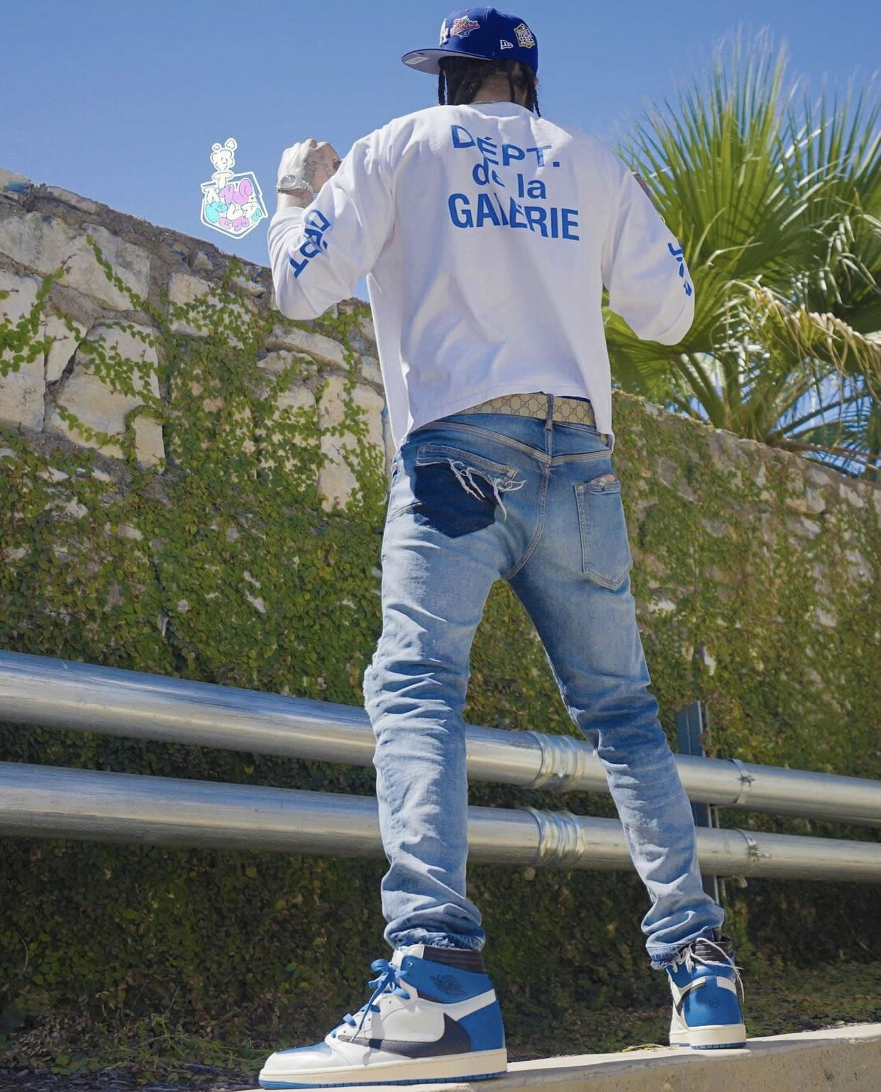 Gallery Dept. French Collector L S Tee White Blue Fw21 (5) - www.newkick.vip