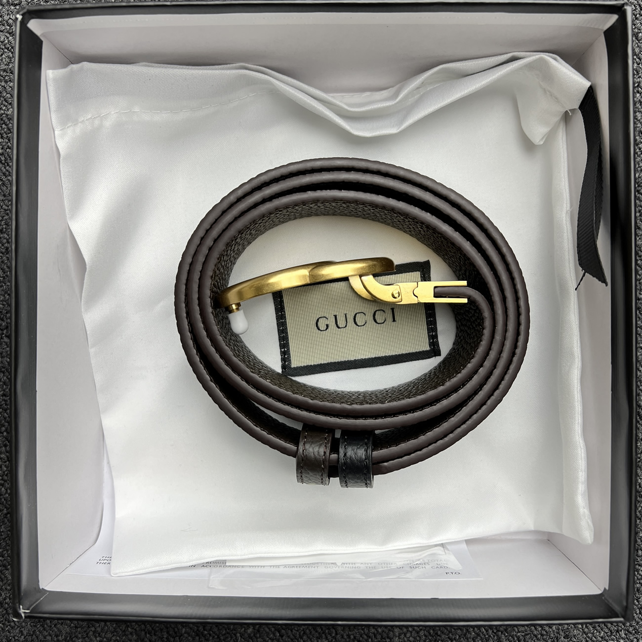 Gucci Double G Logo Full Grain Reversible Belt Leather Black Brown (4) - www.newkick.vip