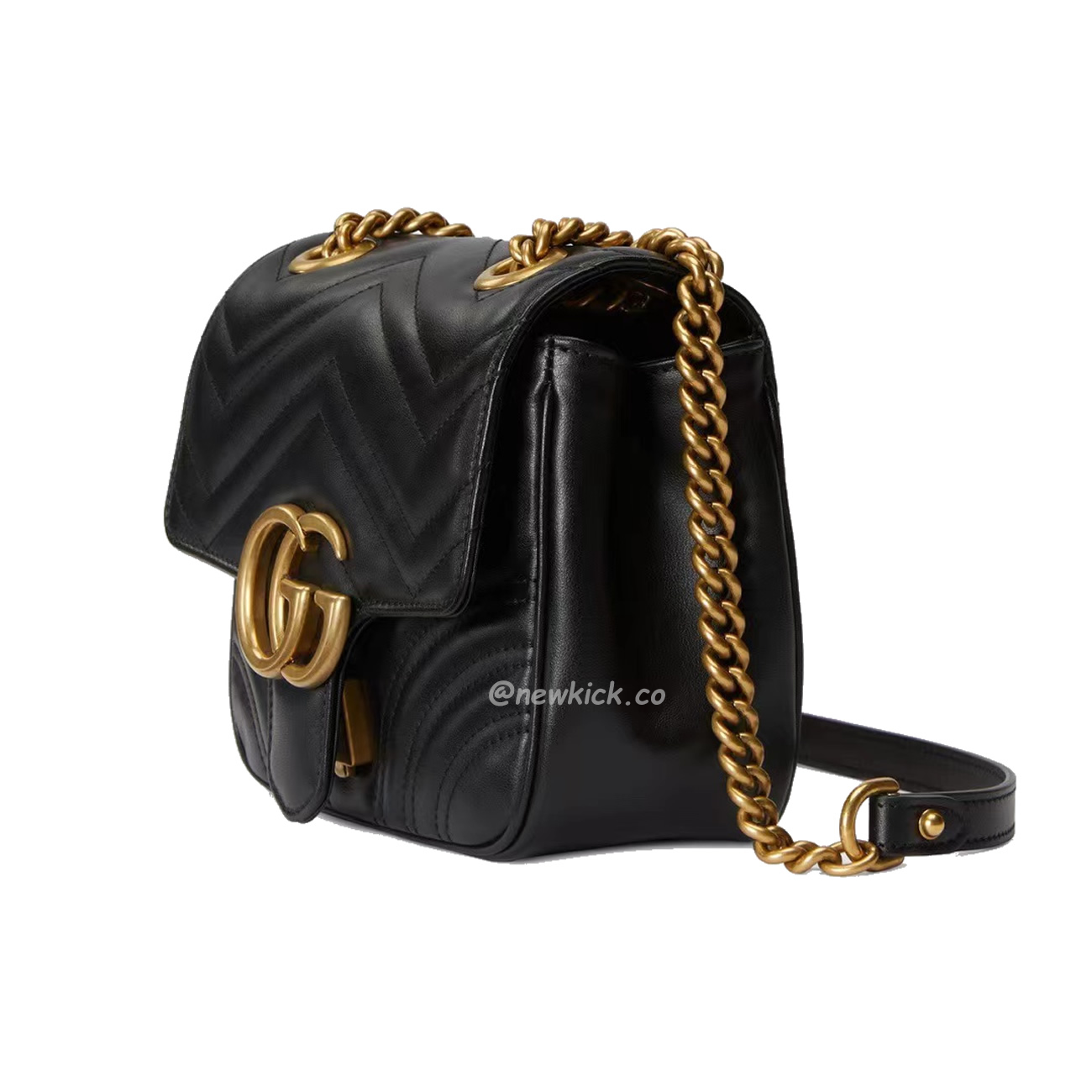 Gucci Gg Marmont Mini Shoulder Bag Matelasse Chevron Black (11) - www.newkick.vip