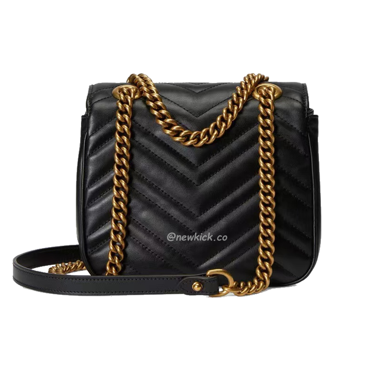 Gucci Gg Marmont Mini Shoulder Bag Matelasse Chevron Black (6) - www.newkick.vip