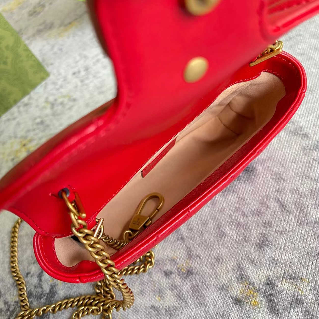 Gucci Gg Marmont Matelasse Super Mini Bag Red (4) - www.newkick.vip