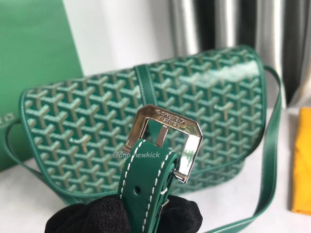 Goyard Belvedere Pm Green Red Sky Blue Black Yellow (16) - www.newkick.vip