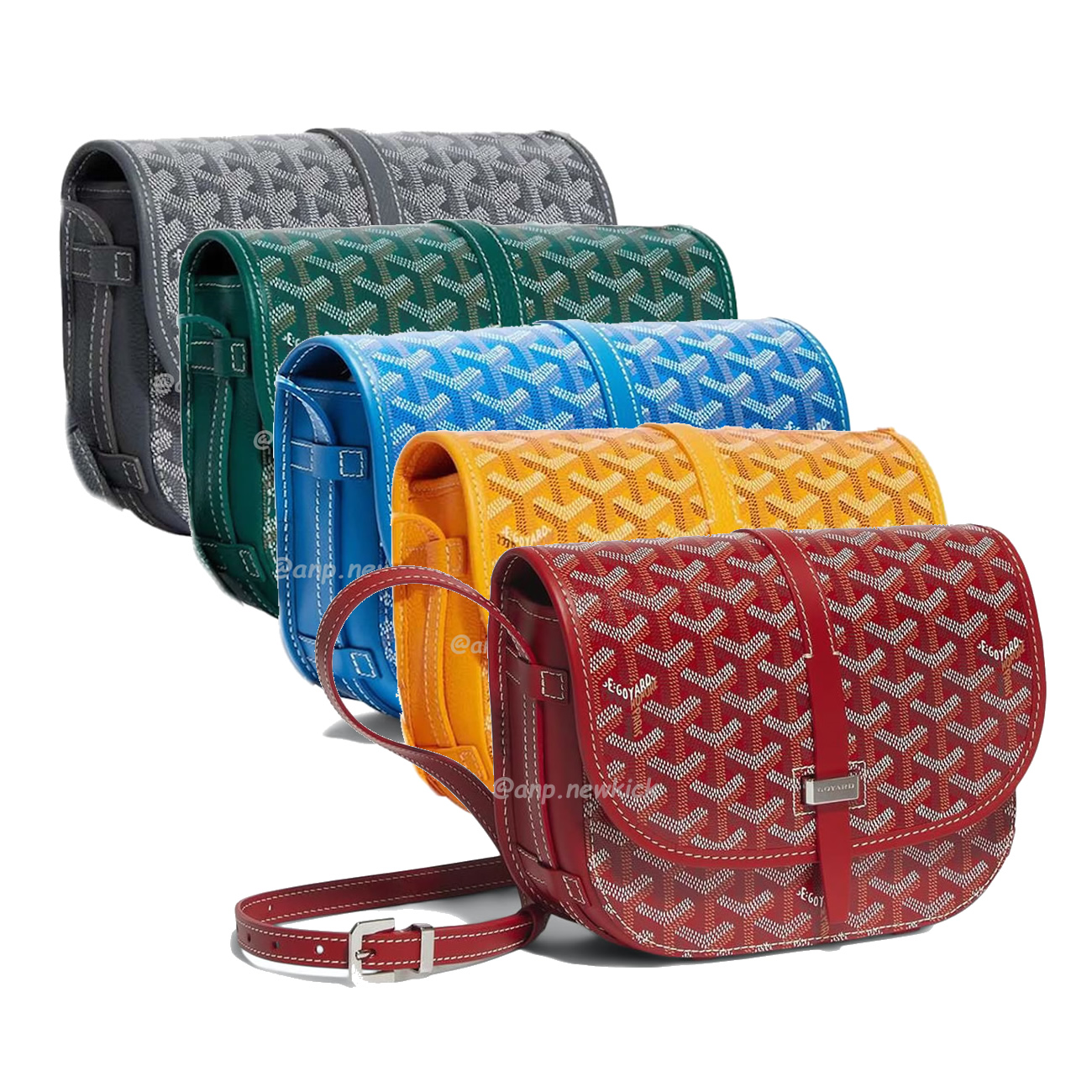 Goyard Belvedere Pm Green Red Sky Blue Black Yellow (28) - www.newkick.vip