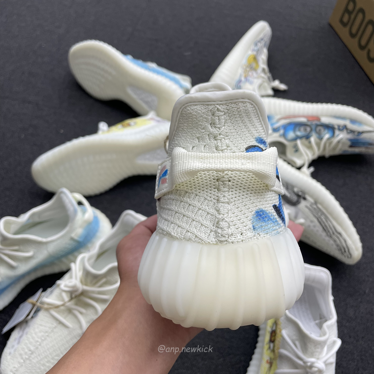 Adidas Yeezy Boost 350 V2 Bone Graffiti Hq6316 (3) - www.newkick.vip