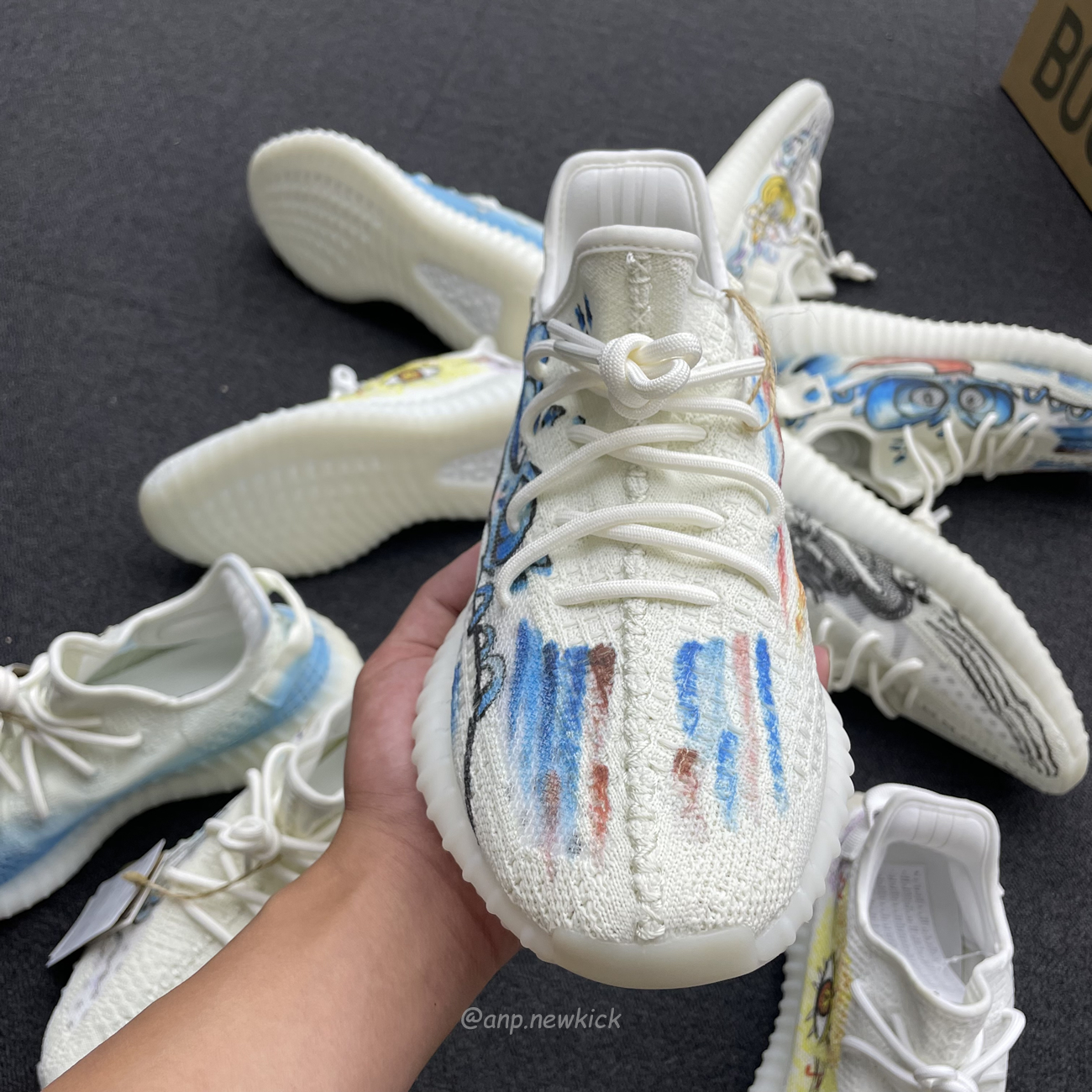 Adidas Yeezy Boost 350 V2 Bone Graffiti Hq6316 (5) - www.newkick.vip