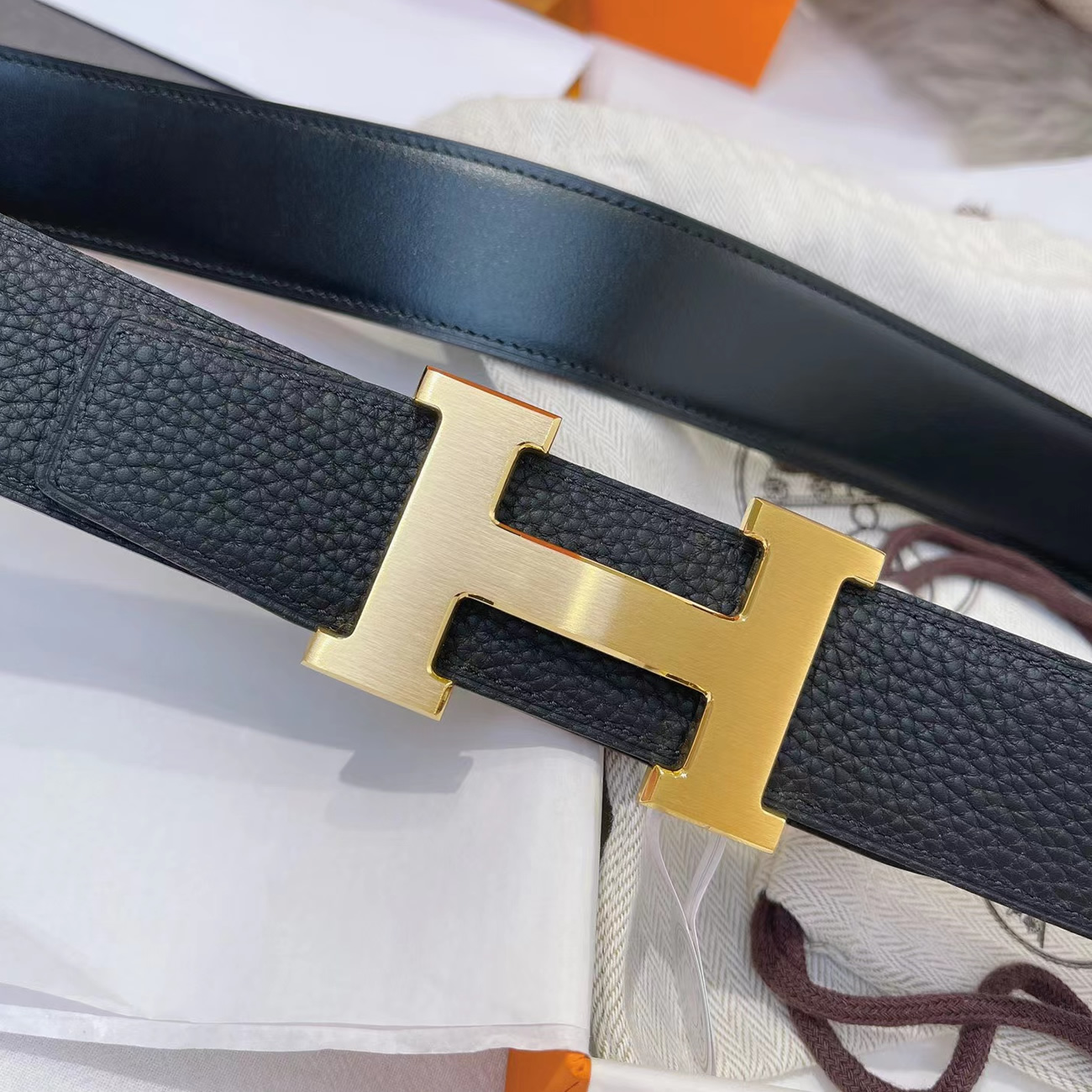 Hermes Full Grain Reversible Belt Leather Black (4) - www.newkick.vip