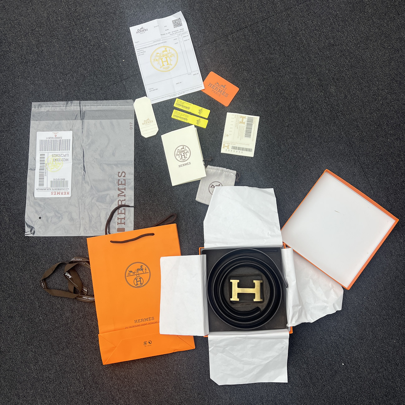 Hermes Full Grain Reversible Belt Leather Black (5) - www.newkick.vip