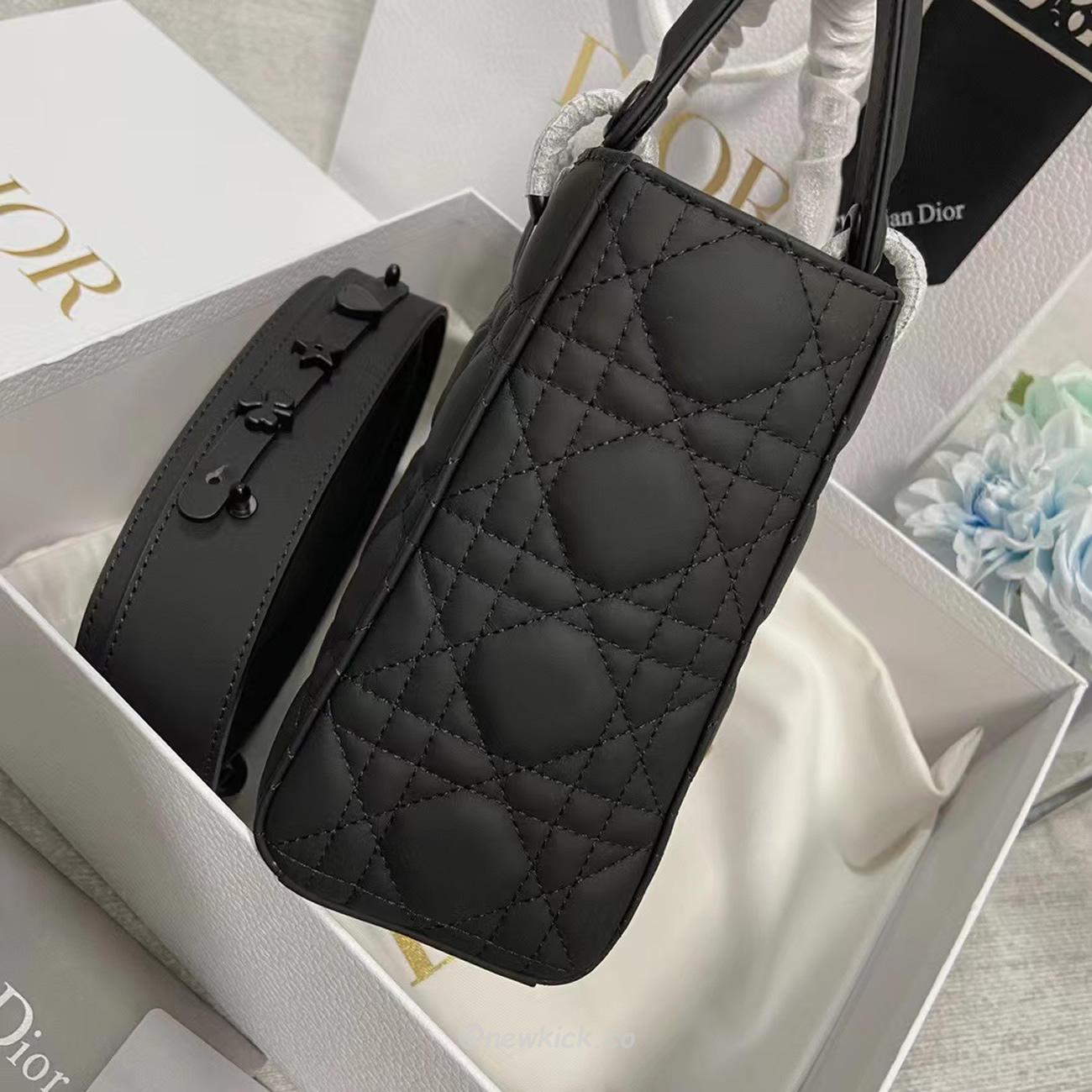Dior My Lady Abc Black Ultra Matte Canage Calfskin With Rattan Pattern M0538sloi M989 (10) - www.newkick.vip