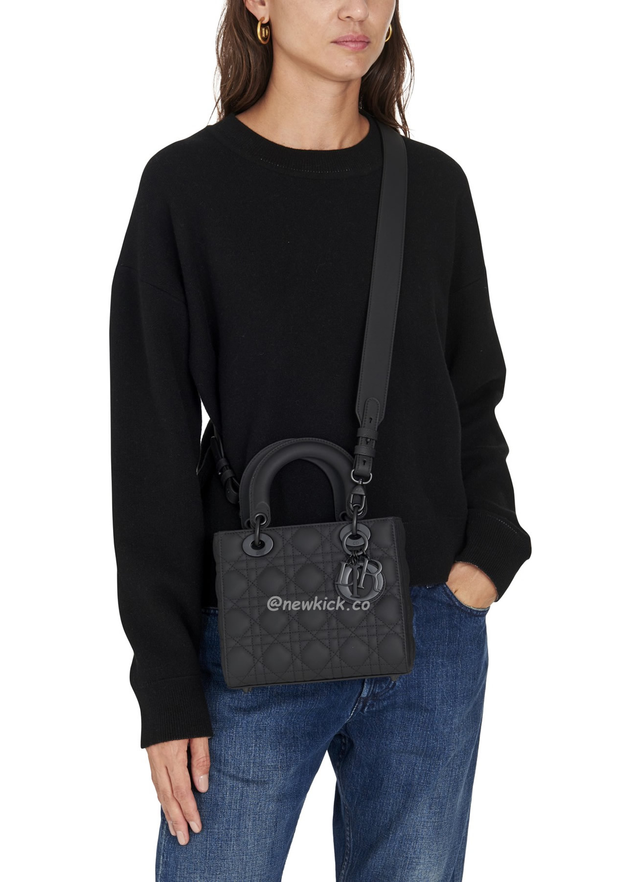 Dior My Lady Abc Black Ultra Matte Canage Calfskin With Rattan Pattern M0538sloi M989 (11) - www.newkick.vip