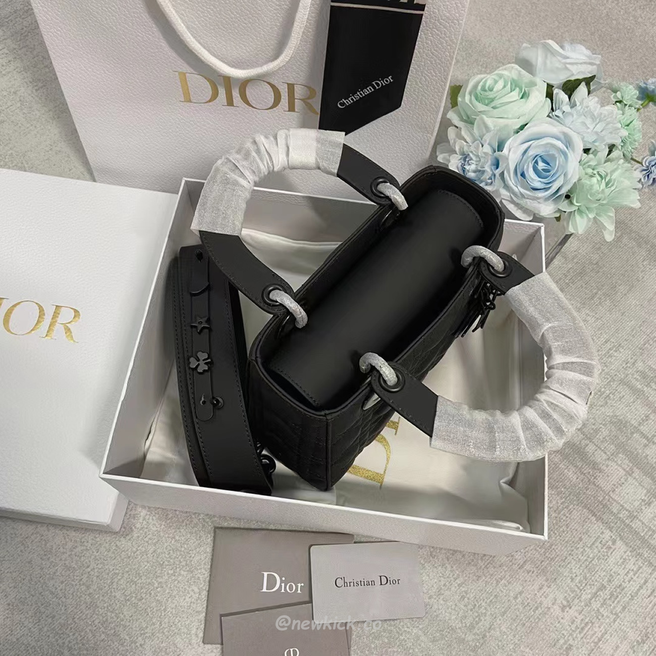 Dior My Lady Abc Black Ultra Matte Canage Calfskin With Rattan Pattern M0538sloi M989 (14) - www.newkick.vip