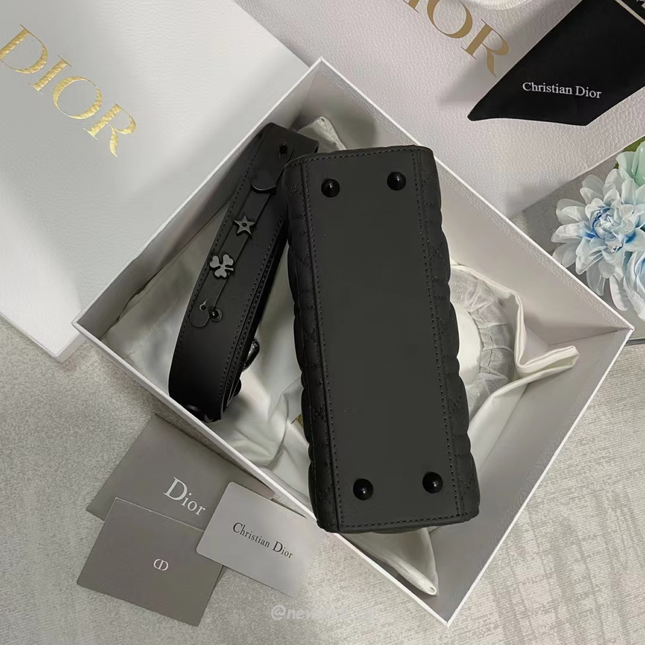 Dior My Lady Abc Black Ultra Matte Canage Calfskin With Rattan Pattern M0538sloi M989 (2) - www.newkick.vip