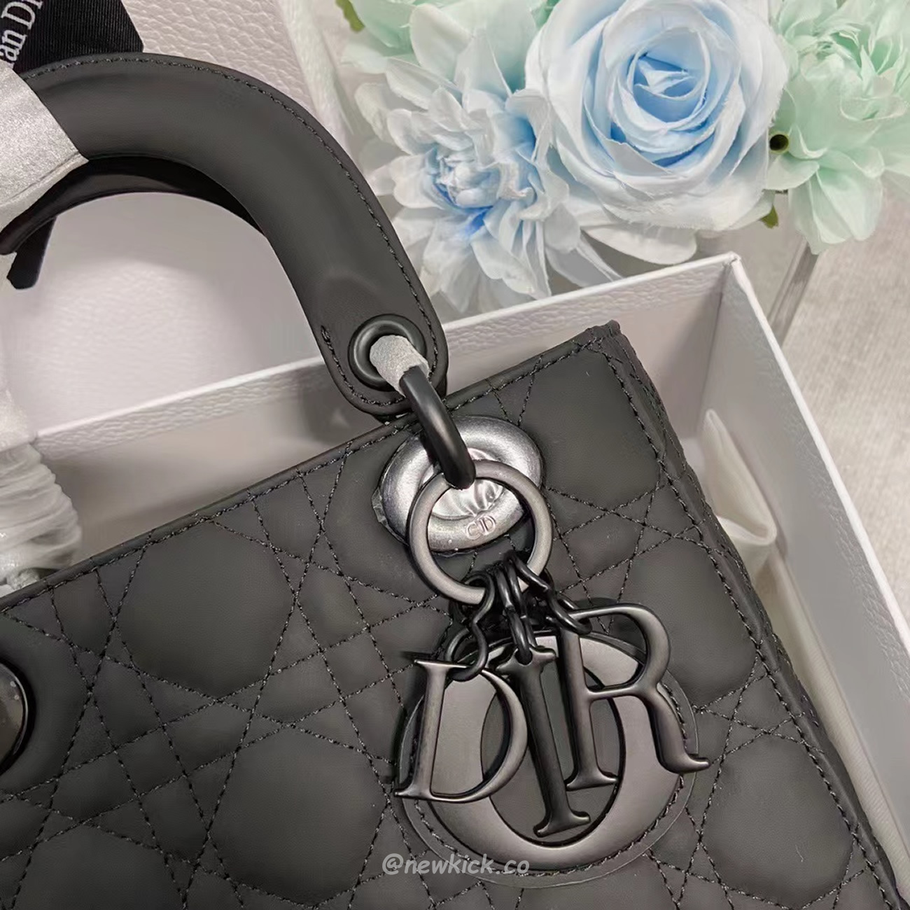 Dior My Lady Abc Black Ultra Matte Canage Calfskin With Rattan Pattern M0538sloi M989 (5) - www.newkick.vip