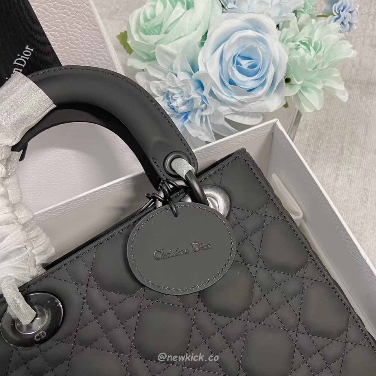 Dior My Lady Abc Black Ultra Matte Canage Calfskin With Rattan Pattern M0538sloi M989 (6) - www.newkick.vip