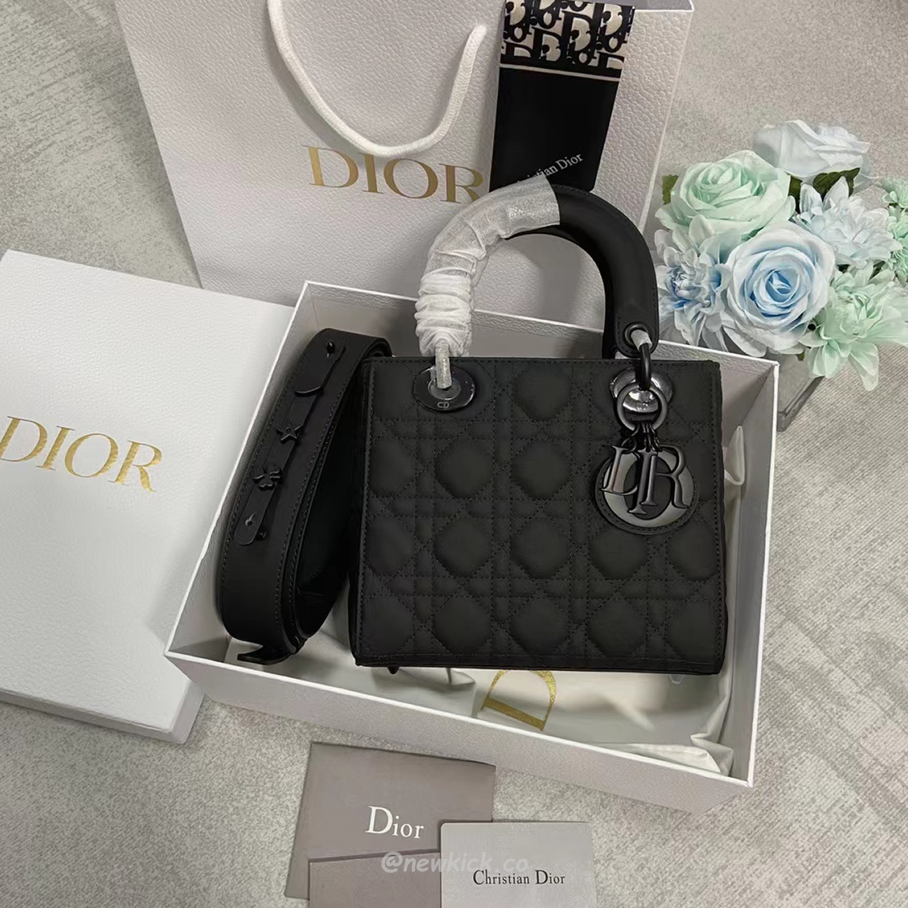 Dior My Lady Abc Black Ultra Matte Canage Calfskin With Rattan Pattern M0538sloi M989 (8) - www.newkick.vip