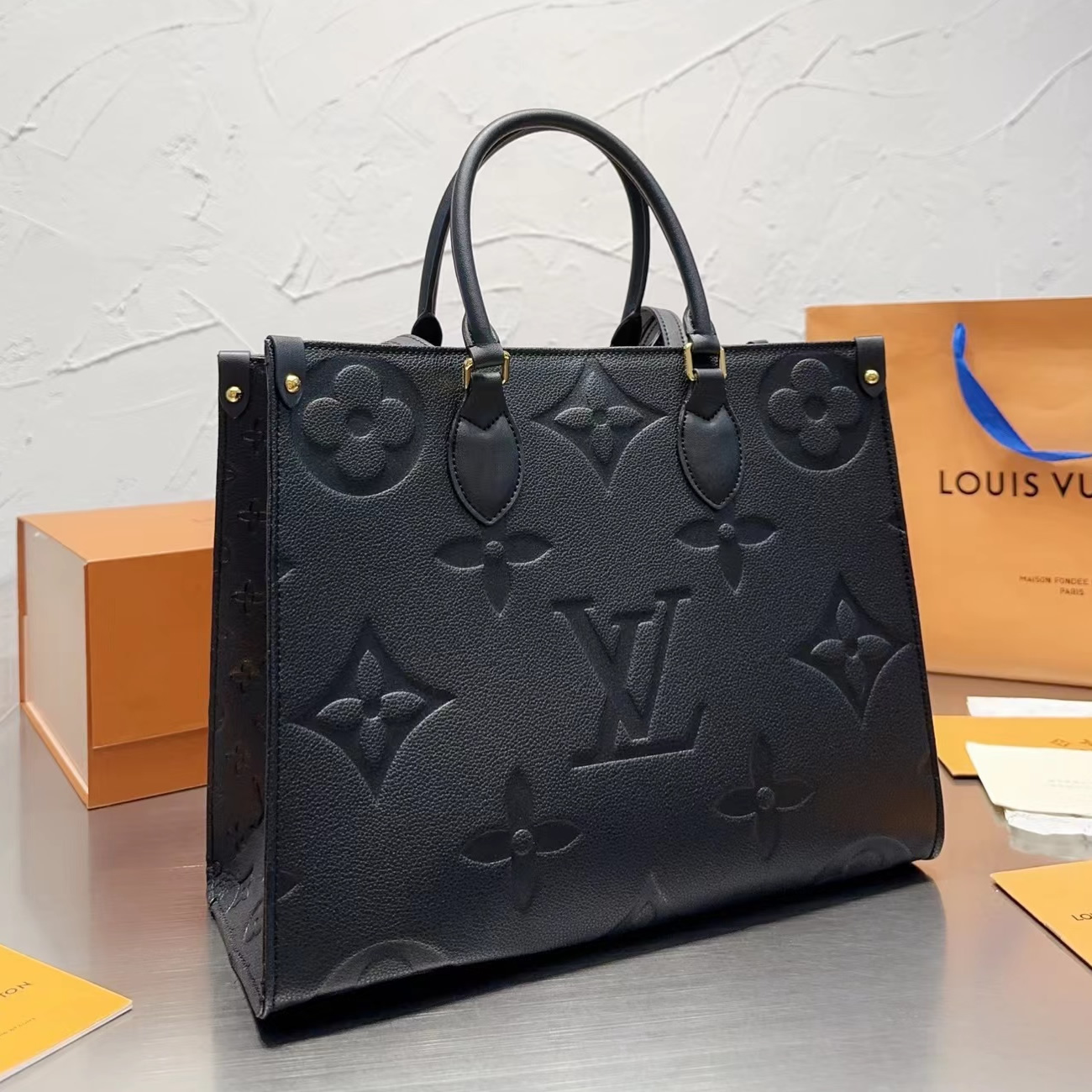 Louis Vuitton Onthego Empreinte M L Black M45595 (32) - www.newkick.vip