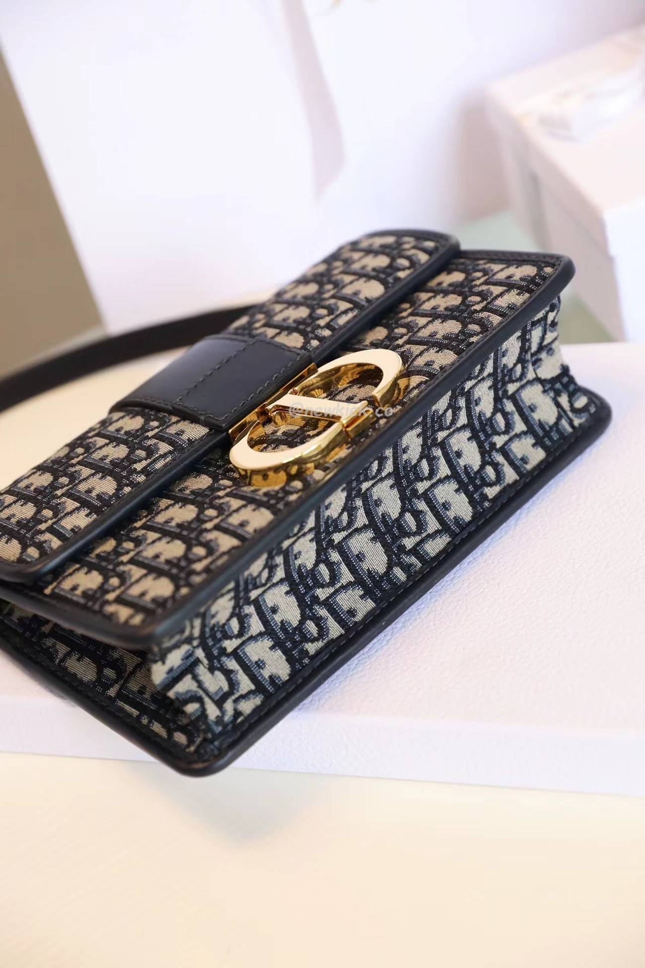 Dior 30 Montaigne Chain Bag Blue Dior Oblique Jacquard M9208utzq M928 (26) - www.newkick.vip