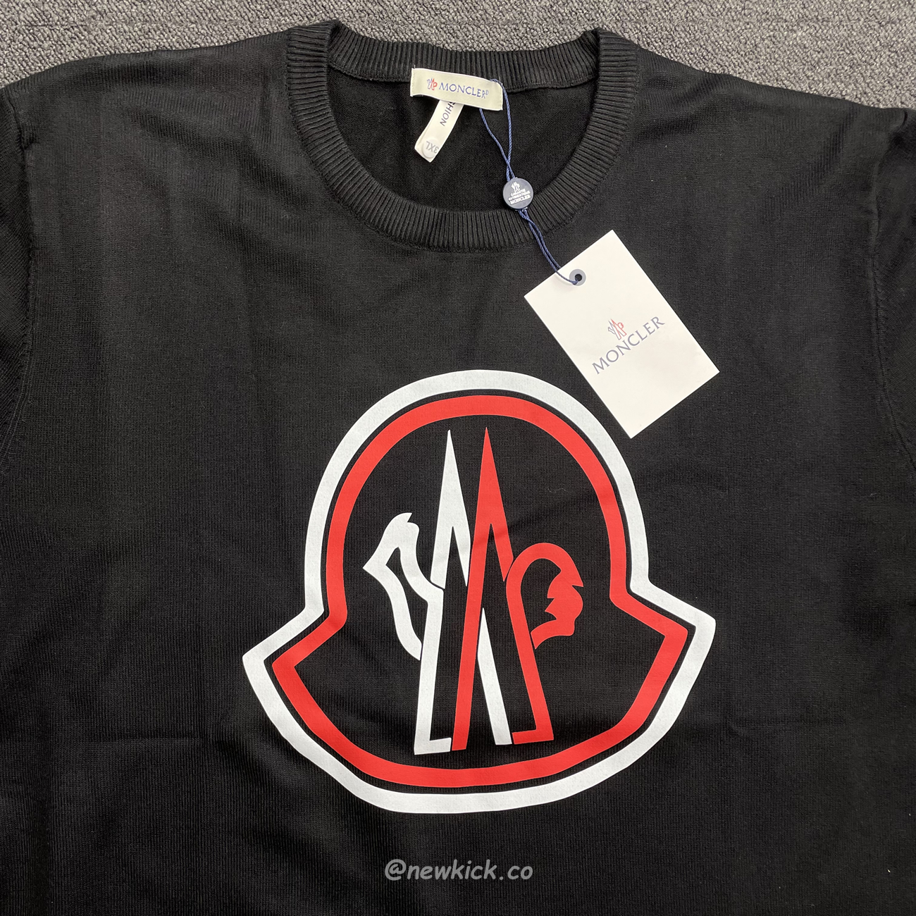 Moncler 2022 Crew Neck Pullover T Shirt Print Black (3) - www.newkick.vip