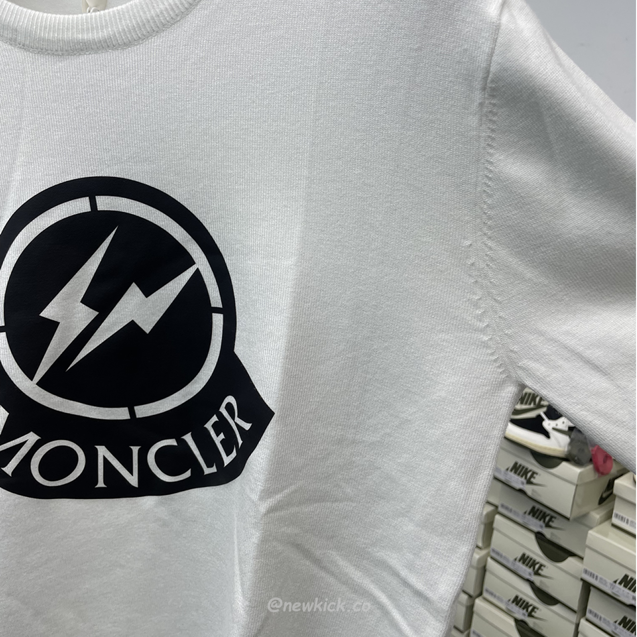Moncler 2022 Crew Neck Pullover T Shirt Print White (3) - www.newkick.vip