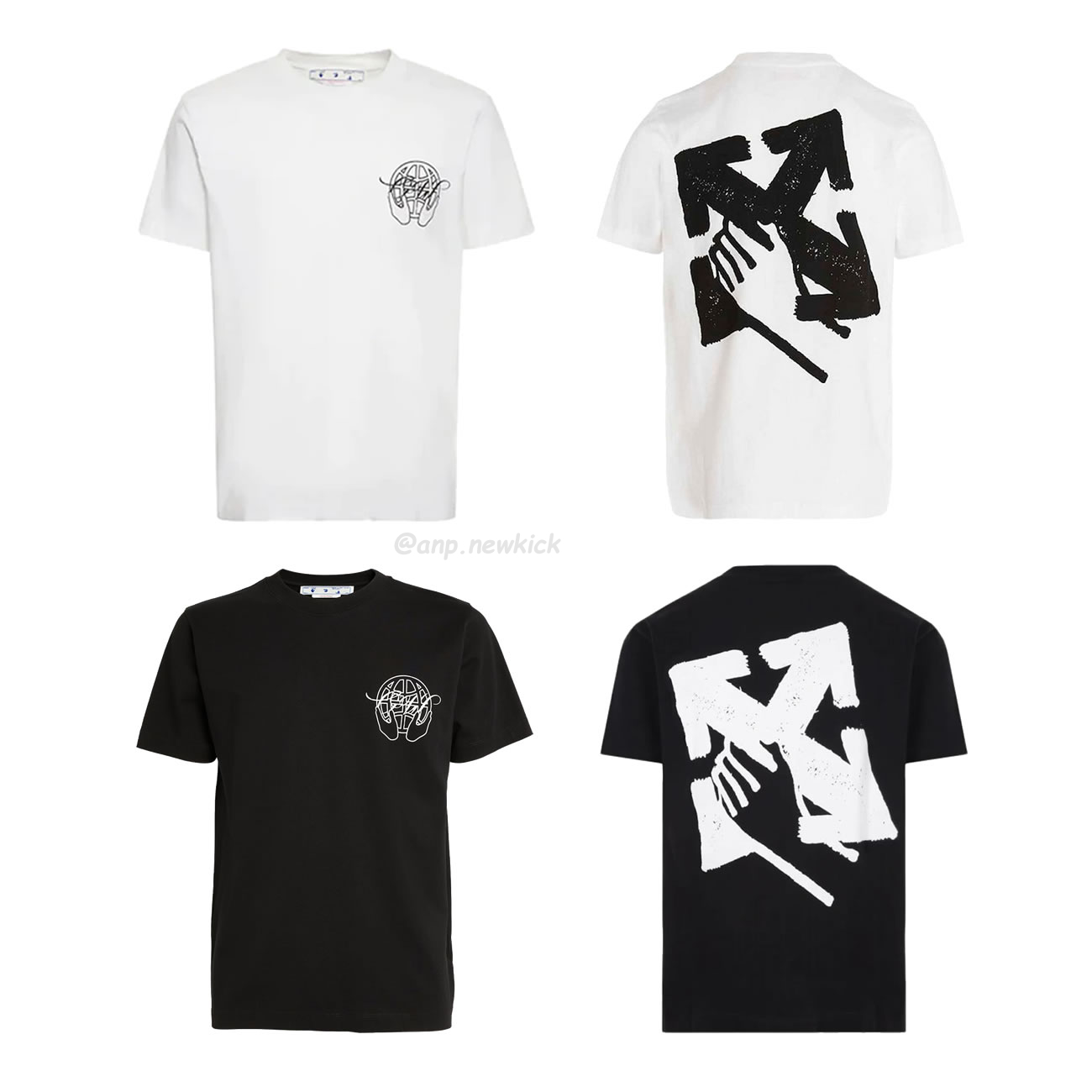 Off White Hand Arrow Tee White Black (1) - www.newkick.vip