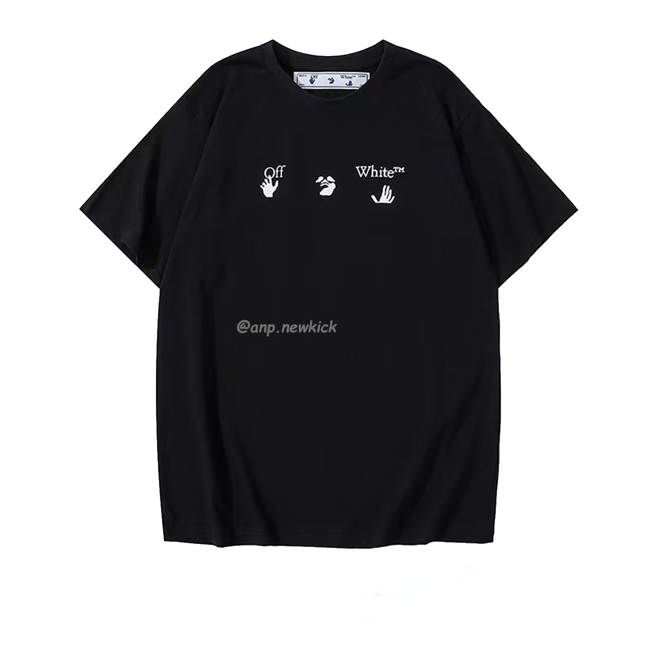 Off White White Black Blue Arrow Print Slim T Shirt (2) - www.newkick.vip