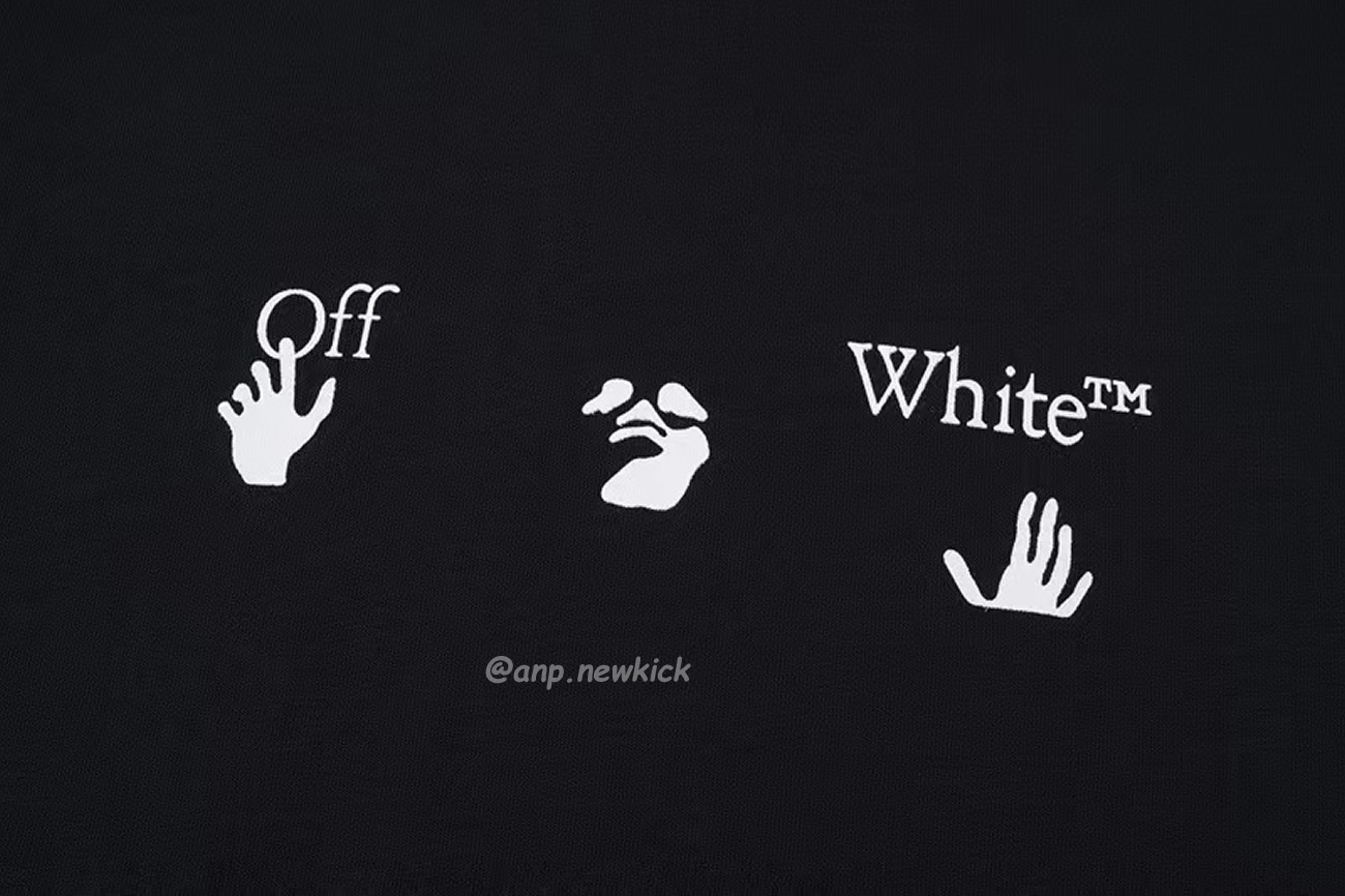 Off White White Black Blue Arrow Print Slim T Shirt (7) - www.newkick.vip