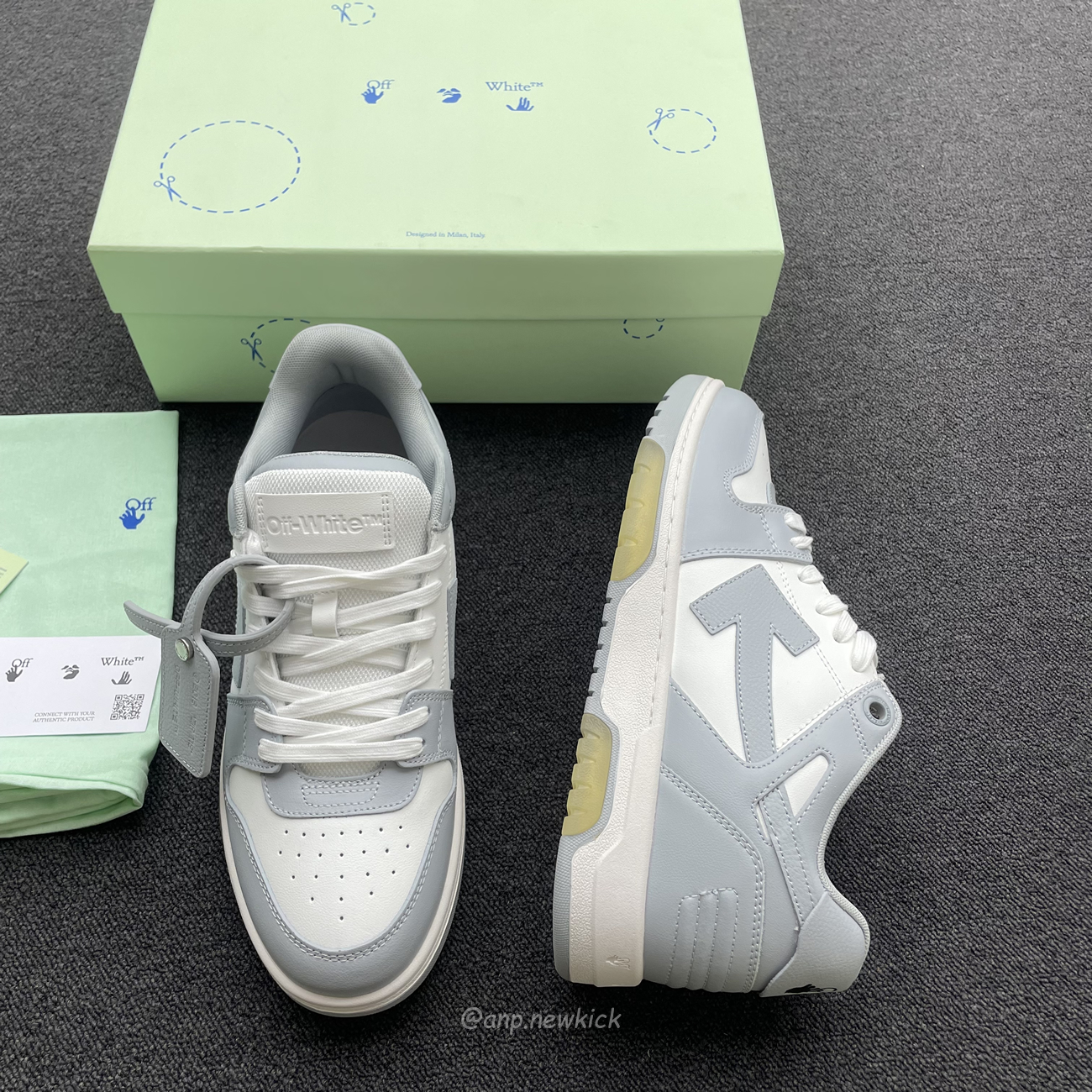 Off White Out Of Office Calf Leather White Grey Omia189c99 Lea007 0109 (2) - www.newkick.vip