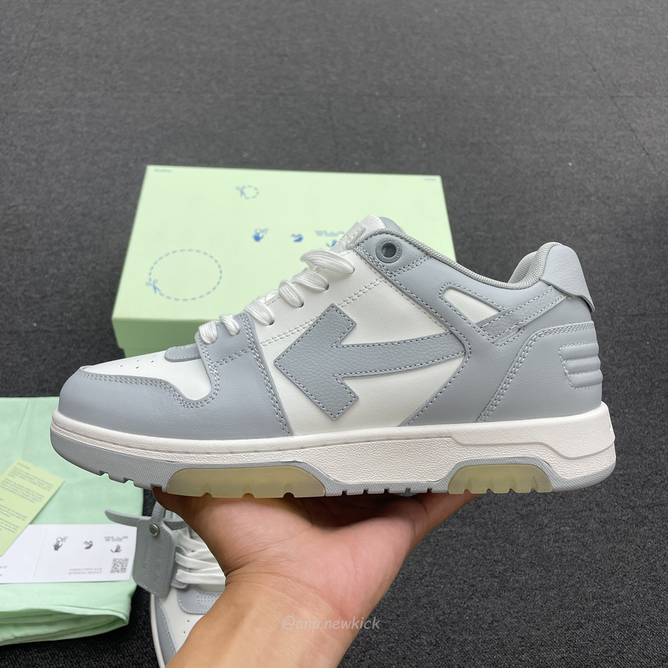 Off White Out Of Office Calf Leather White Grey Omia189c99 Lea007 0109 (3) - www.newkick.vip