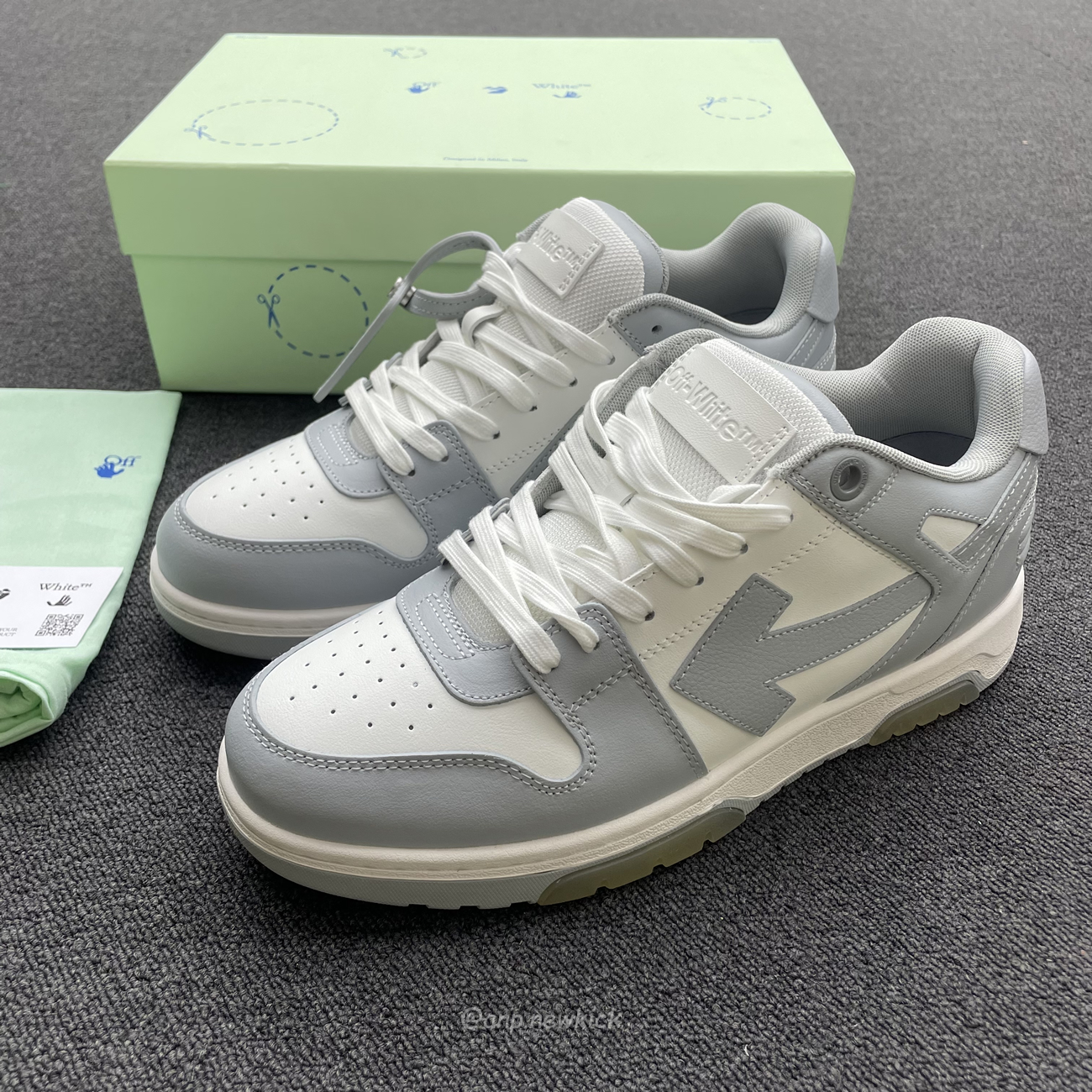 Off White Out Of Office Calf Leather White Grey Omia189c99 Lea007 0109 (4) - www.newkick.vip