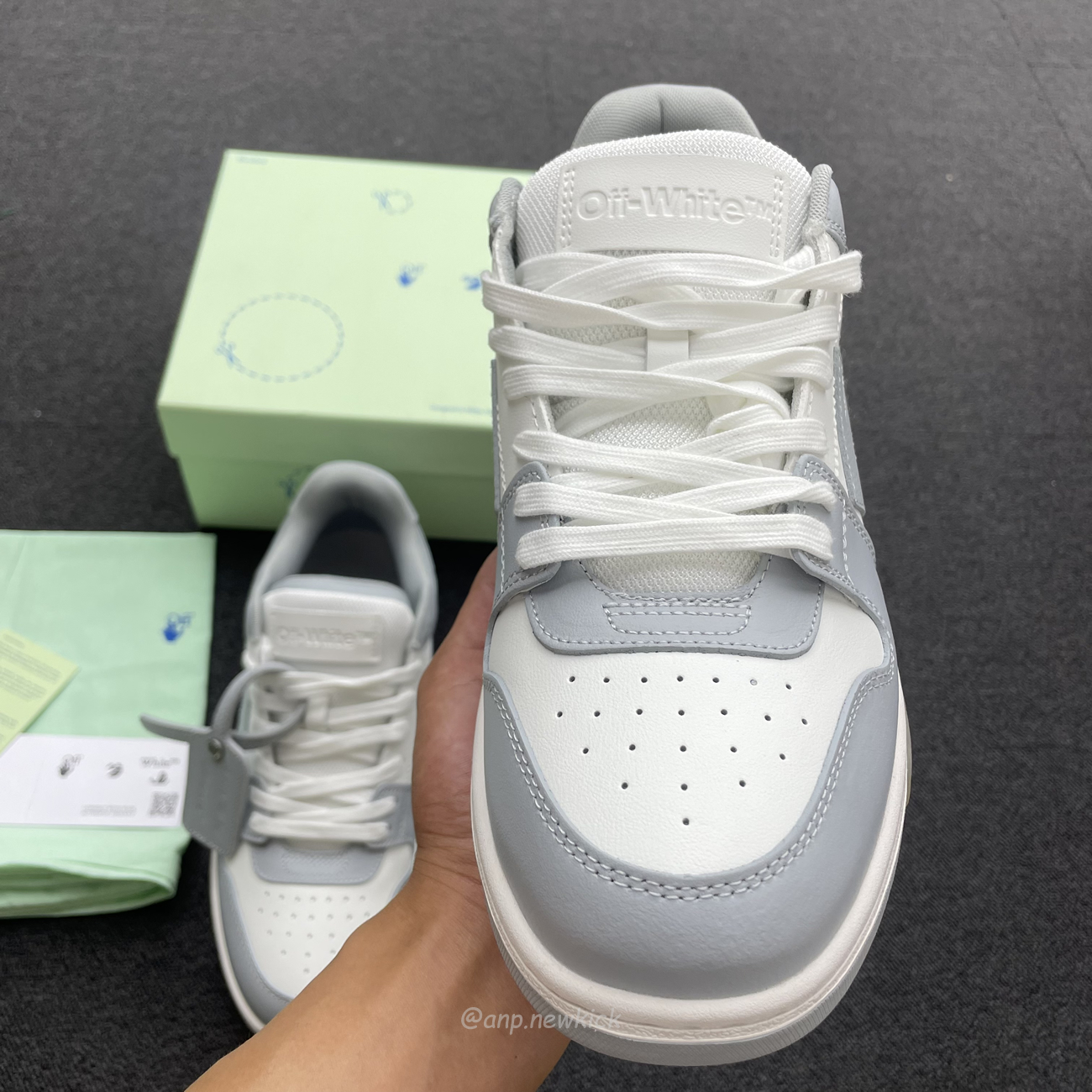 Off White Out Of Office Calf Leather White Grey Omia189c99 Lea007 0109 (5) - www.newkick.vip