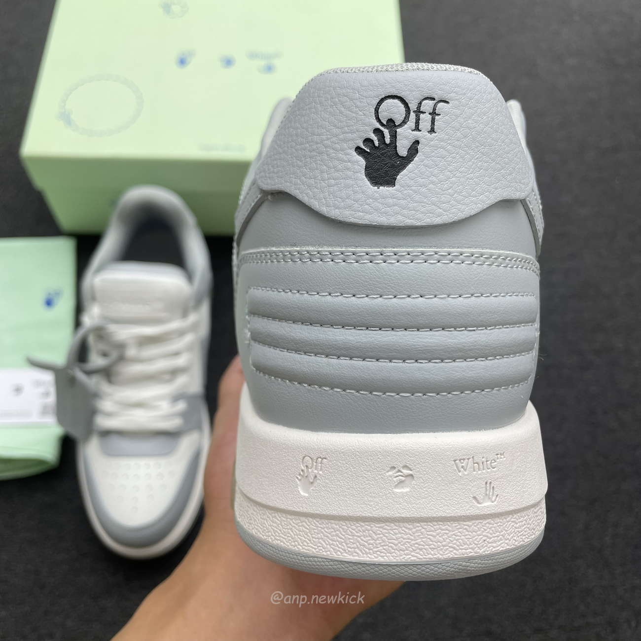 Off White Out Of Office Calf Leather White Grey Omia189c99 Lea007 0109 (6) - www.newkick.vip