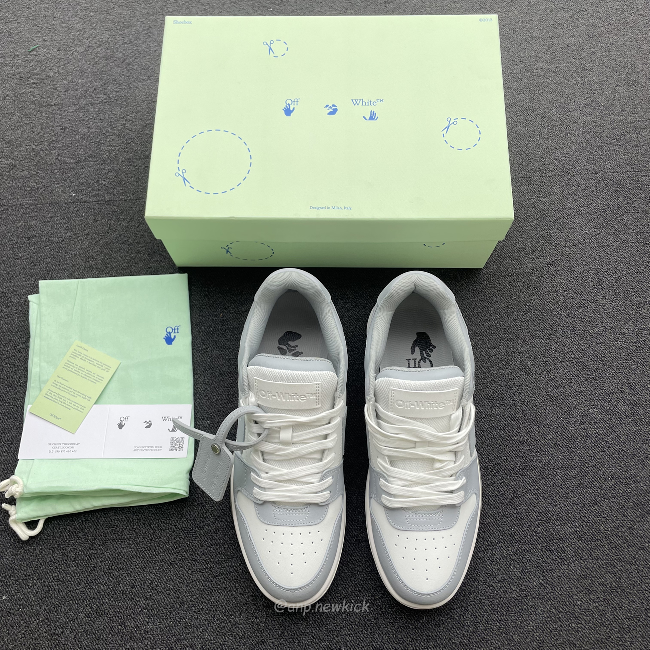 Off White Out Of Office Calf Leather White Grey Omia189c99 Lea007 0109 (7) - www.newkick.vip