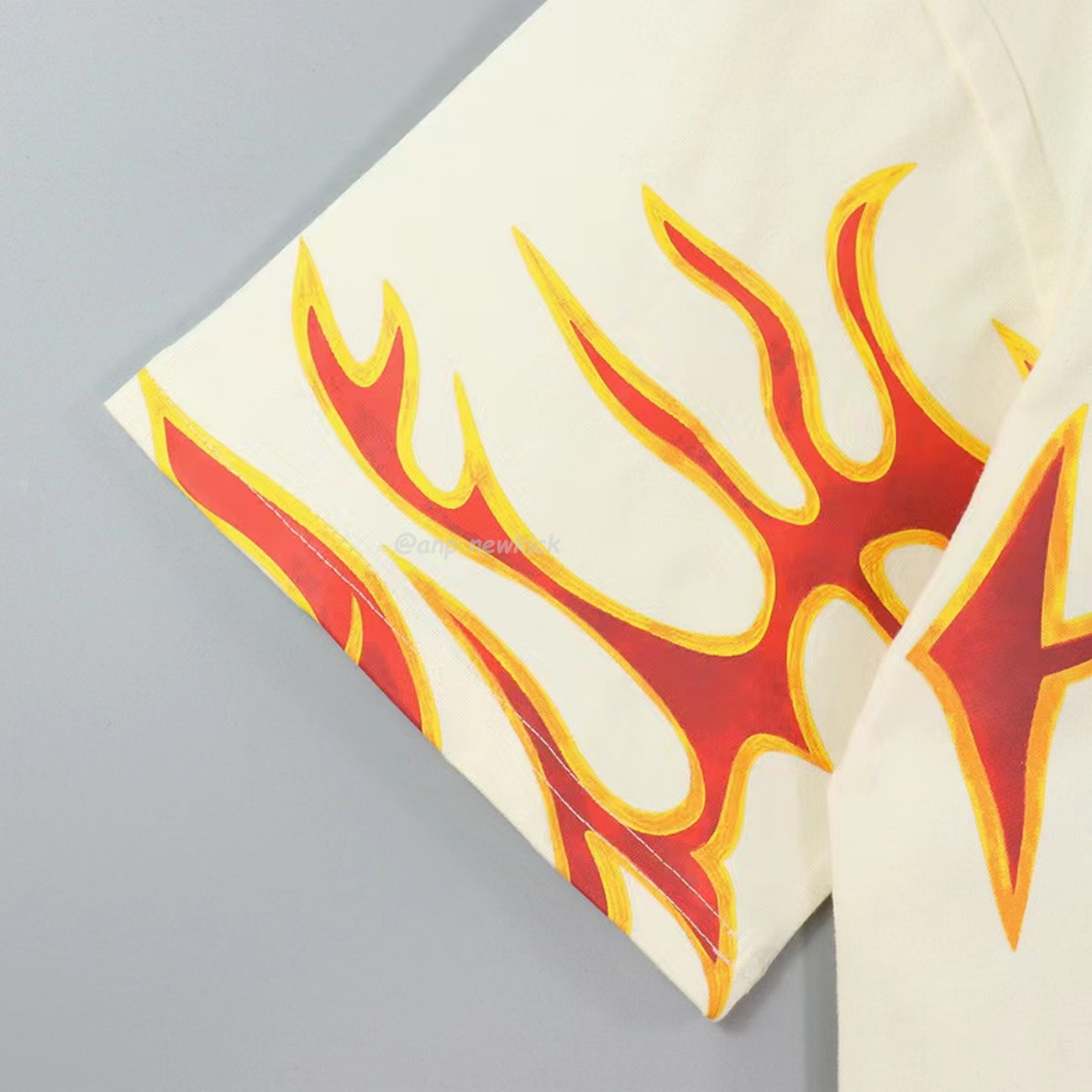 Palm Angels Graffiti Flame T Shirt Shorts Black White (4) - www.newkick.vip